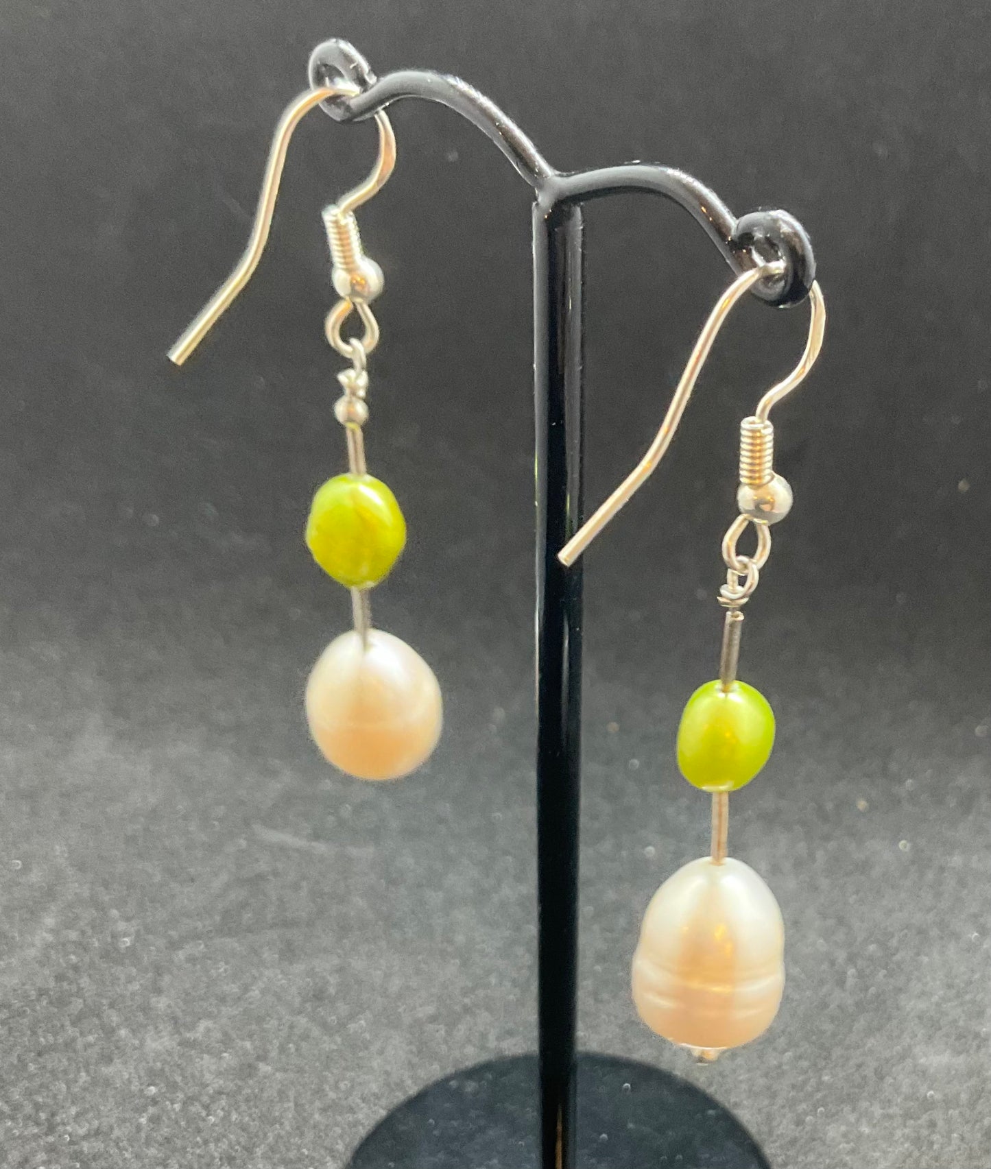 Handmade Silver and Fresh Water Pearl Drop Earrings