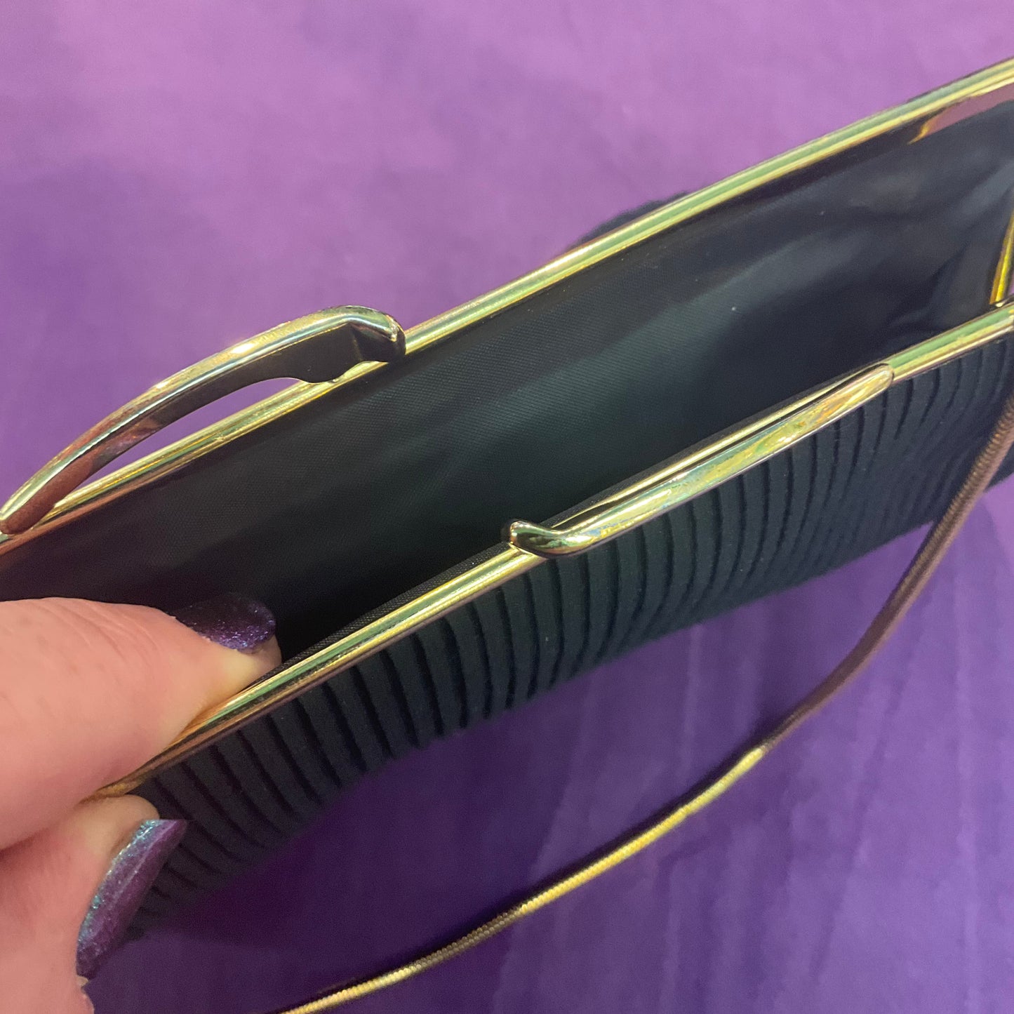 Vintage Black Crepe CocktailBag