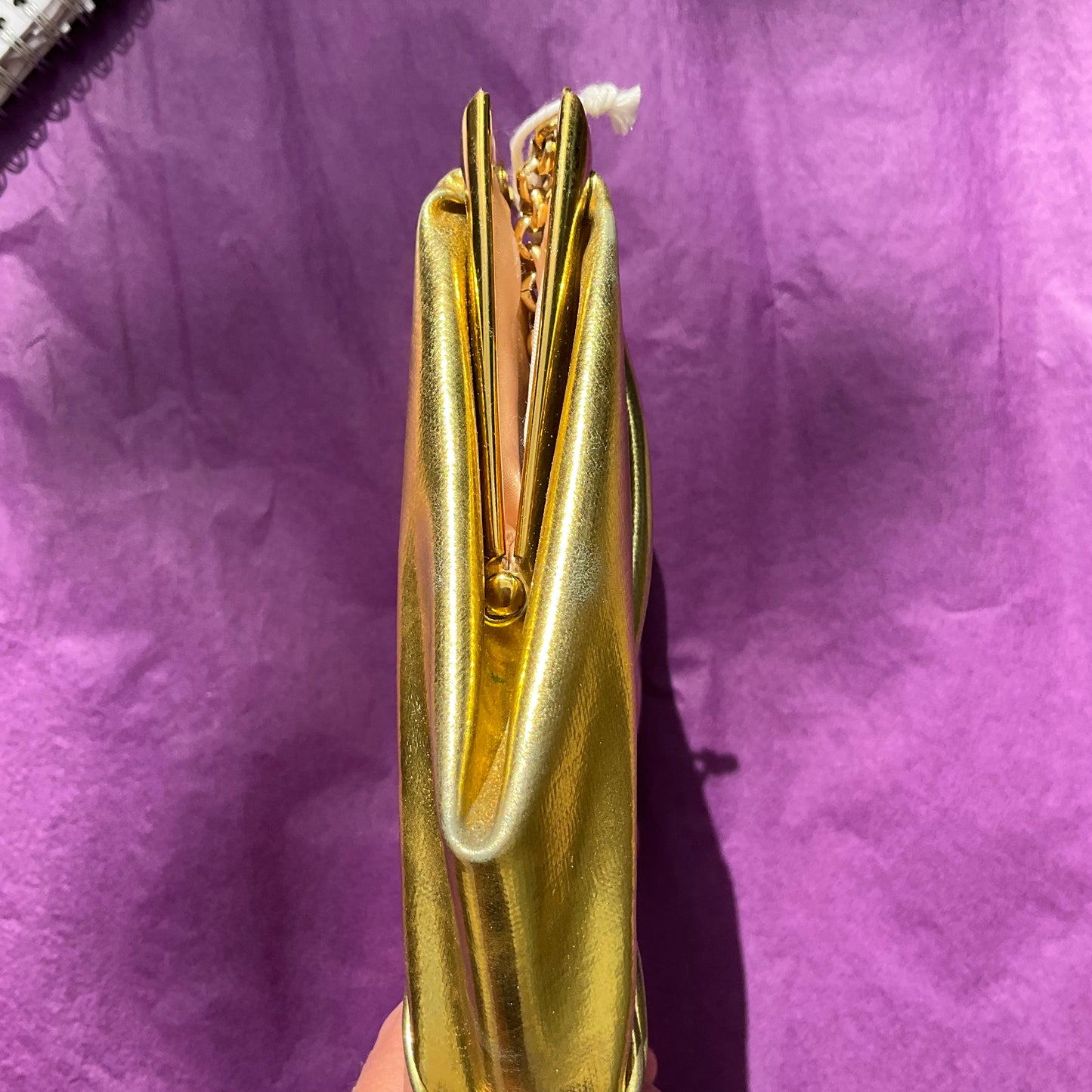 Groovy Gold Faux Leather Cocktail Bag