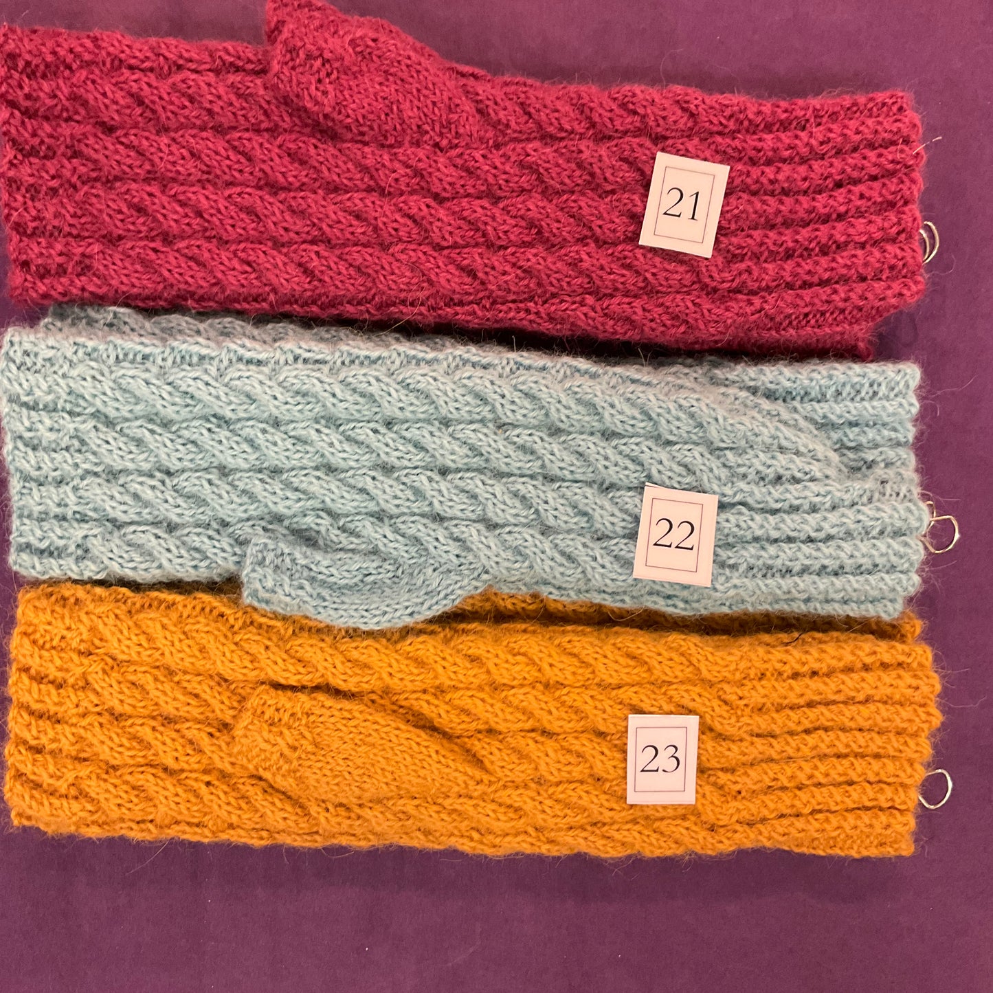 COLETTE Hand Knit cabled Alpaca wristwarmers