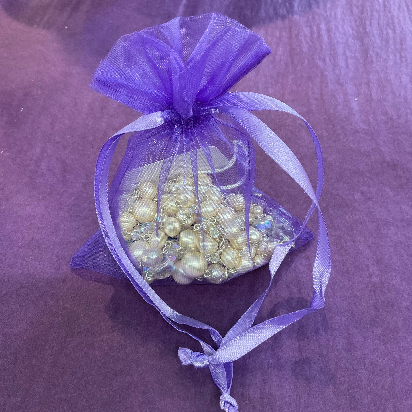 Vintage multi strand faux pearl and rainbow borialis crystal statement necklace, wedding, vintage gift