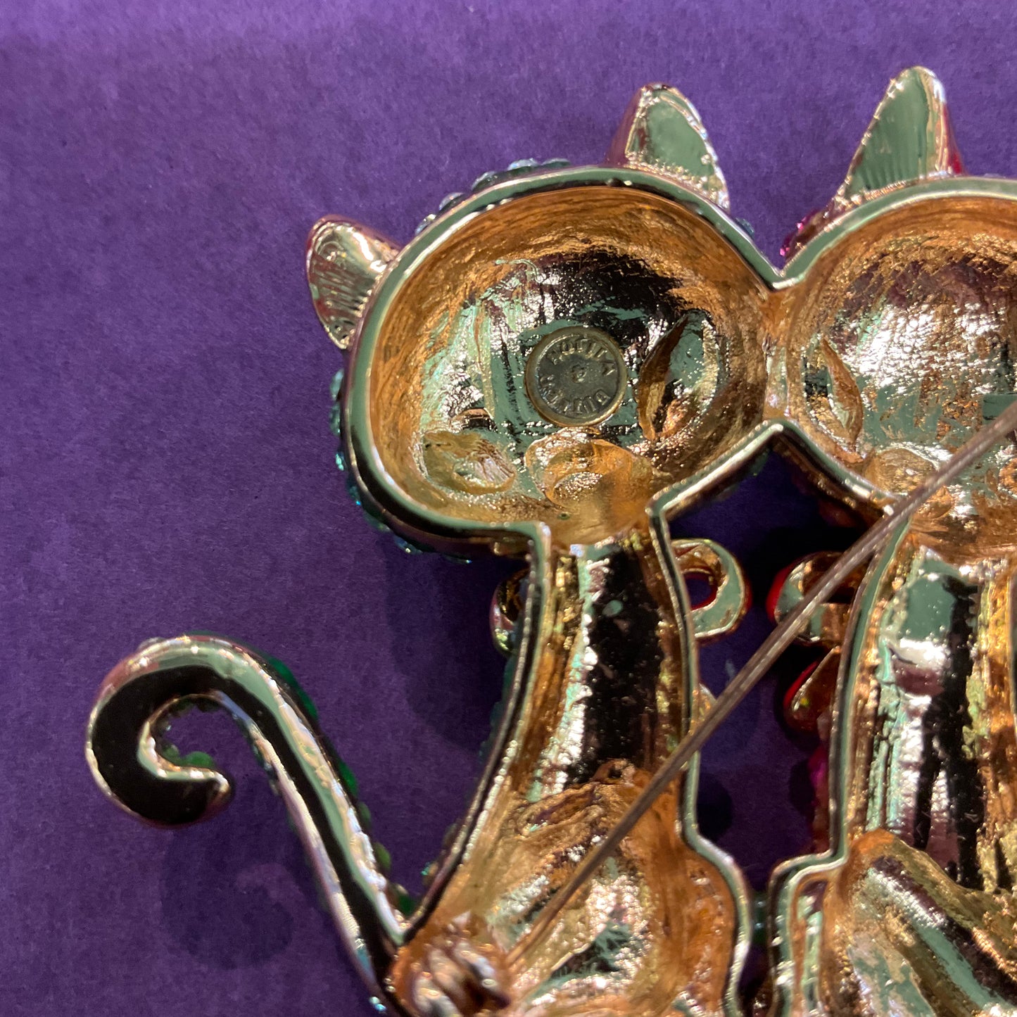 Vintage Butler and Wilson Siamese Cats Rhinestone Brooch
