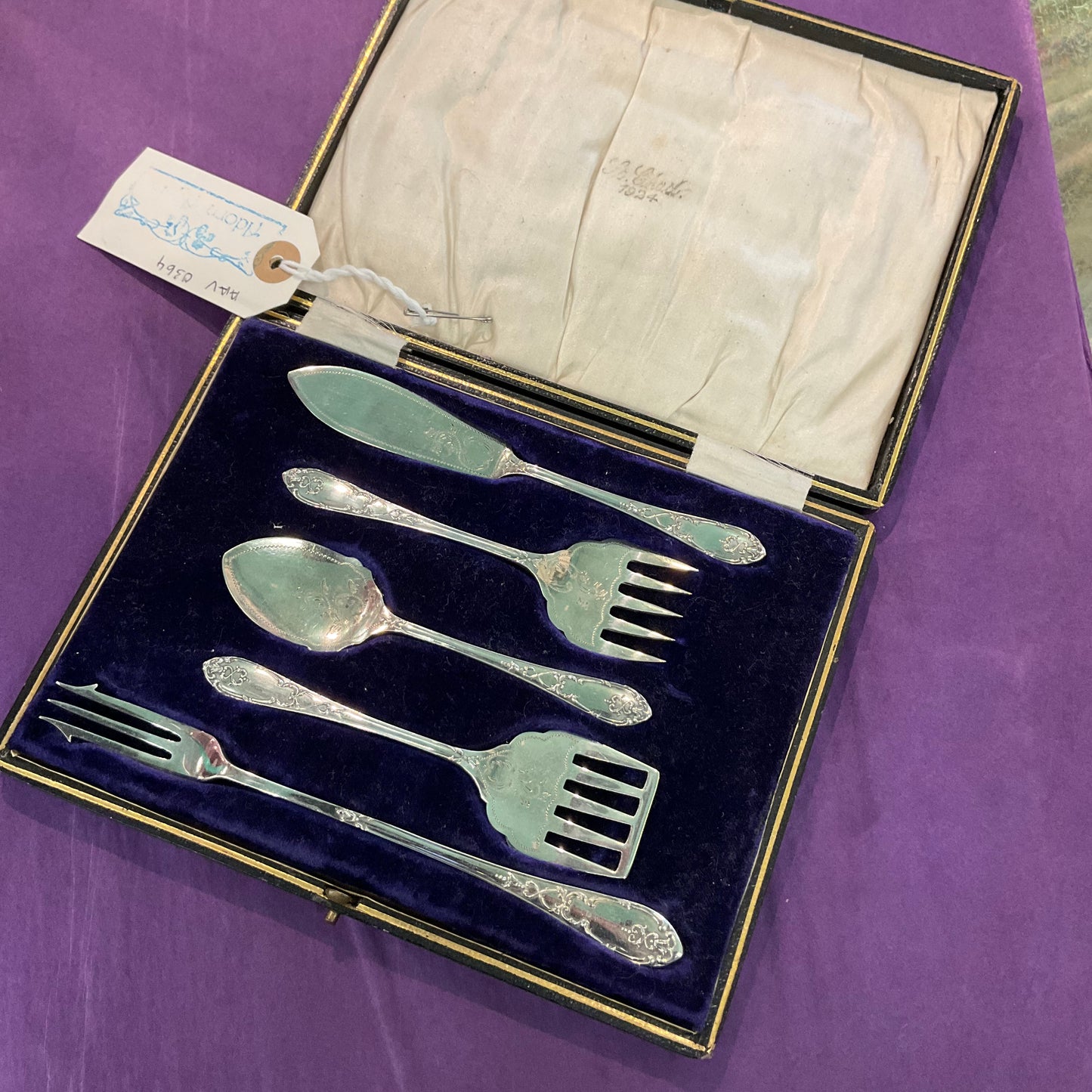 Fabulous Vintage Silver Plated Engraved Serving Cutlery