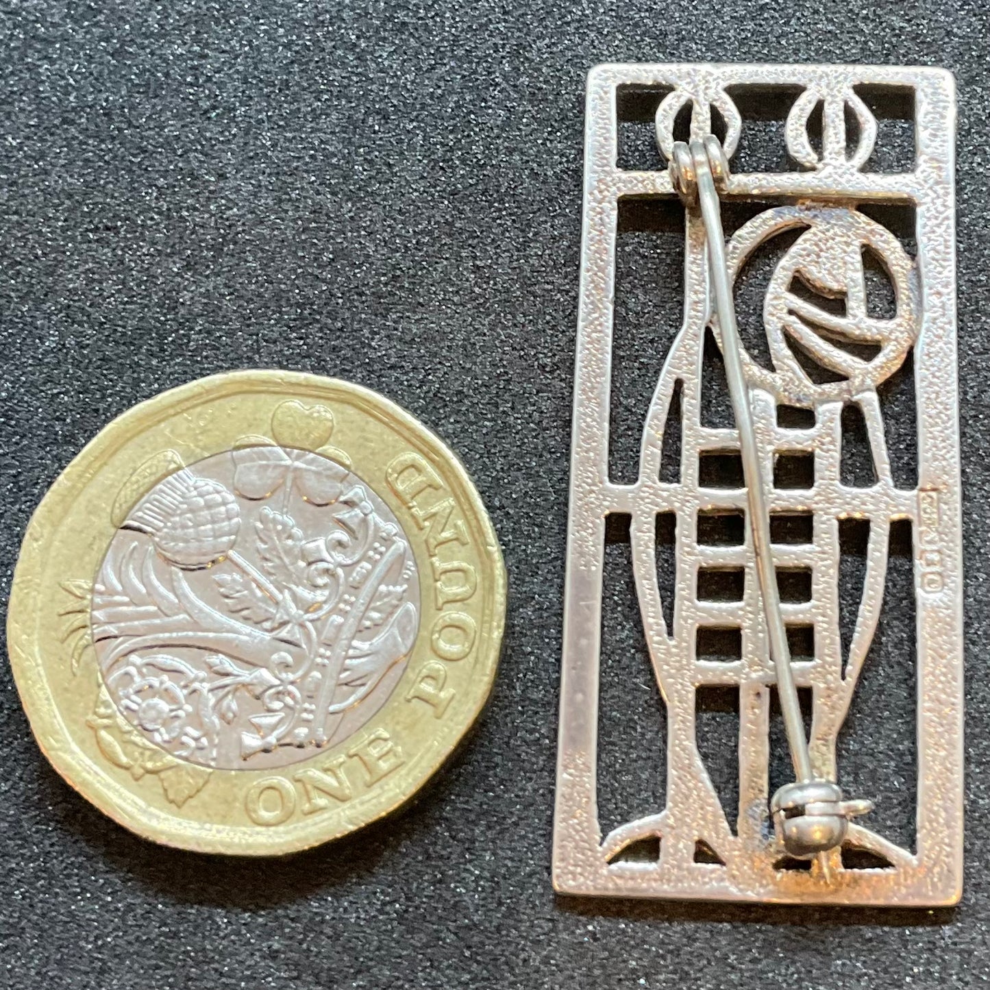 vintage Sterling Silver Mackintosh Brooch