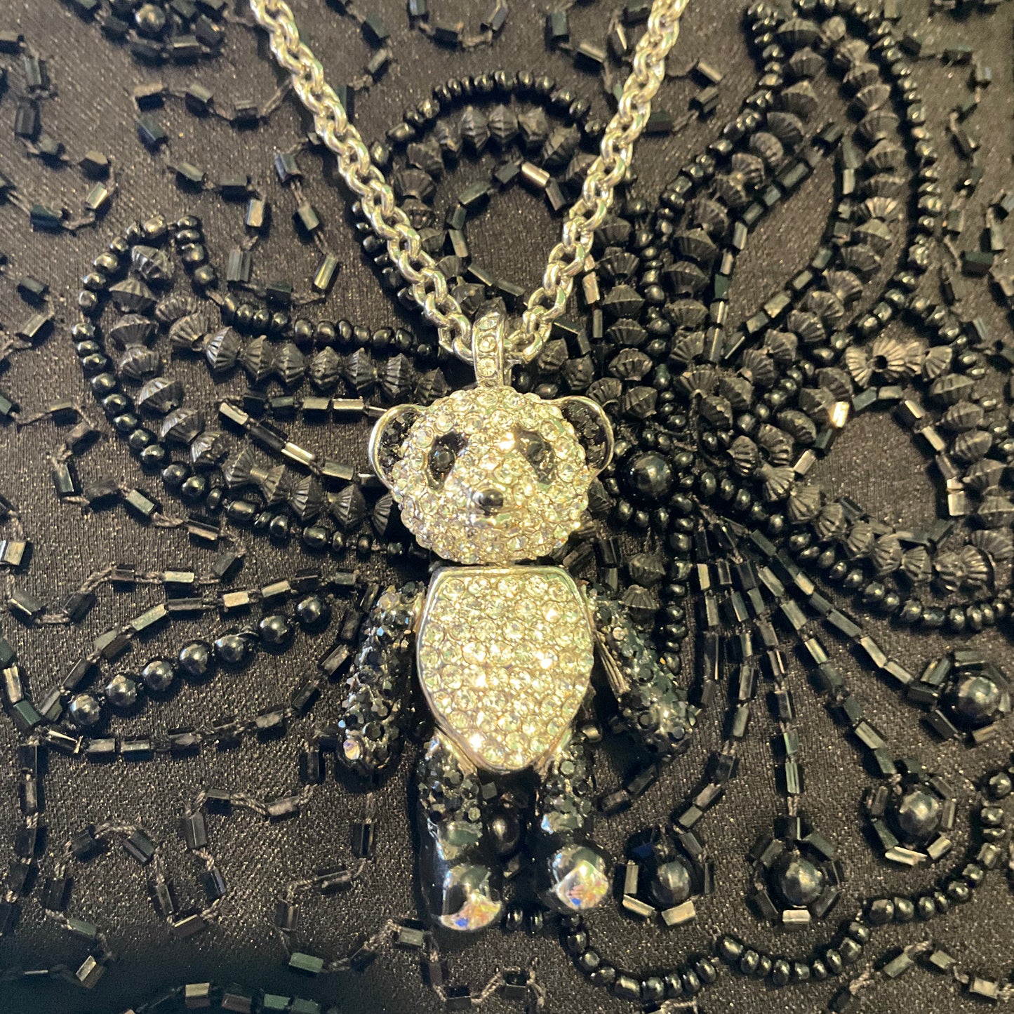 Vintage Butler and Wilson Rhinestone Panda pendant