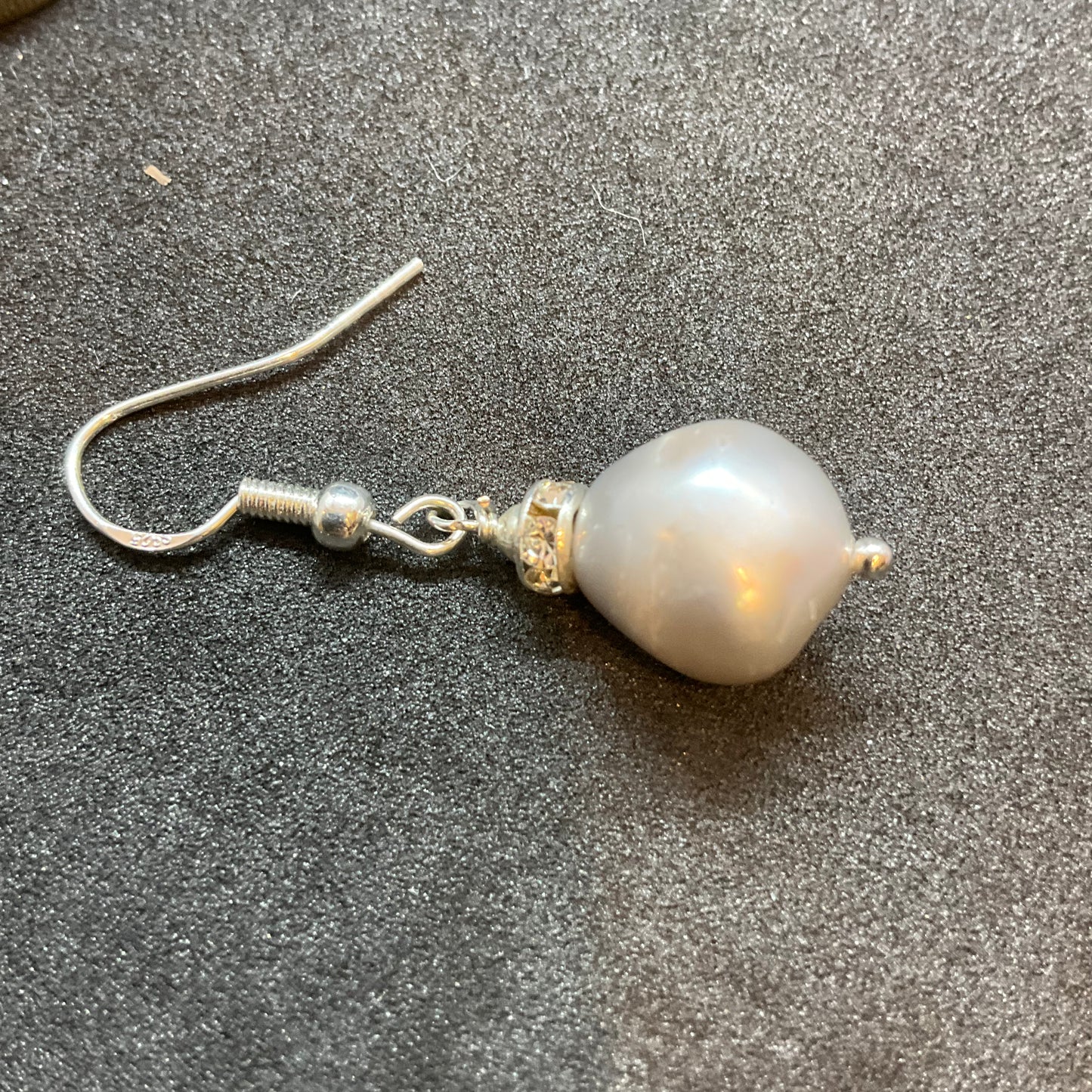 Vintage Handmade Fresh Water Baroque Pearl Drop Earrings