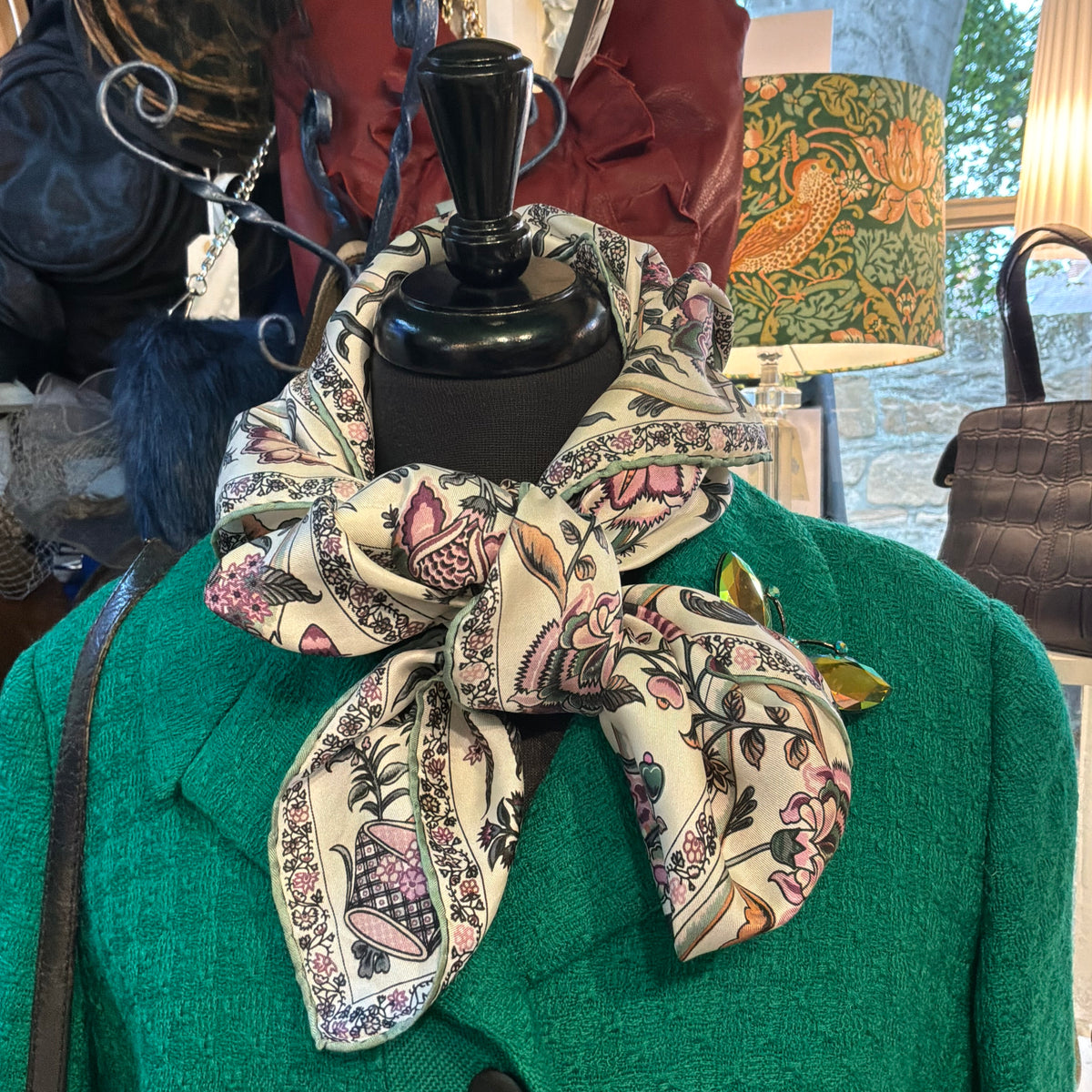 Vintage Liberty of London Pure Silk Large Scarf in Tree of Life Design