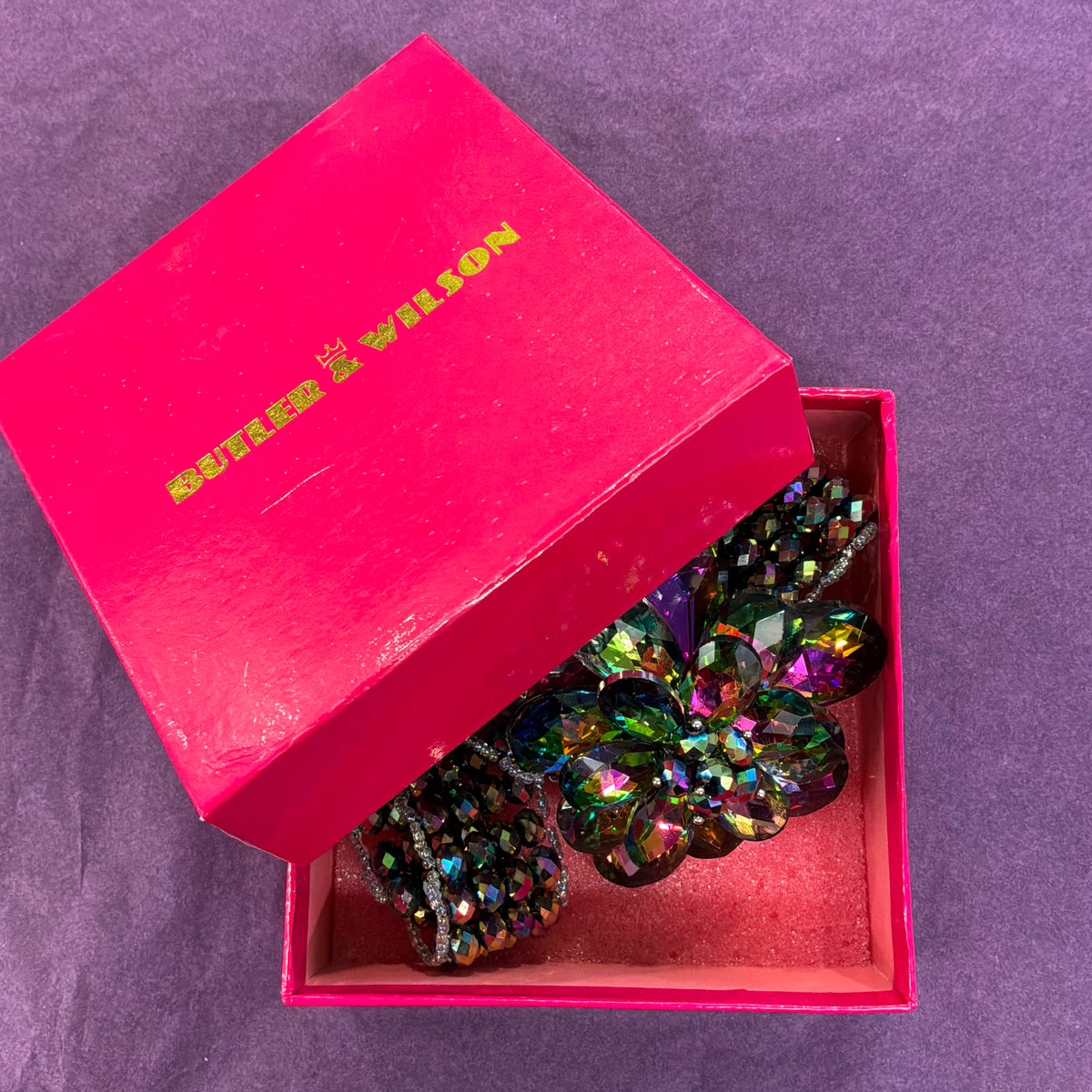 Vintage Butler and Wilson Statement Floral Crystal Necklace