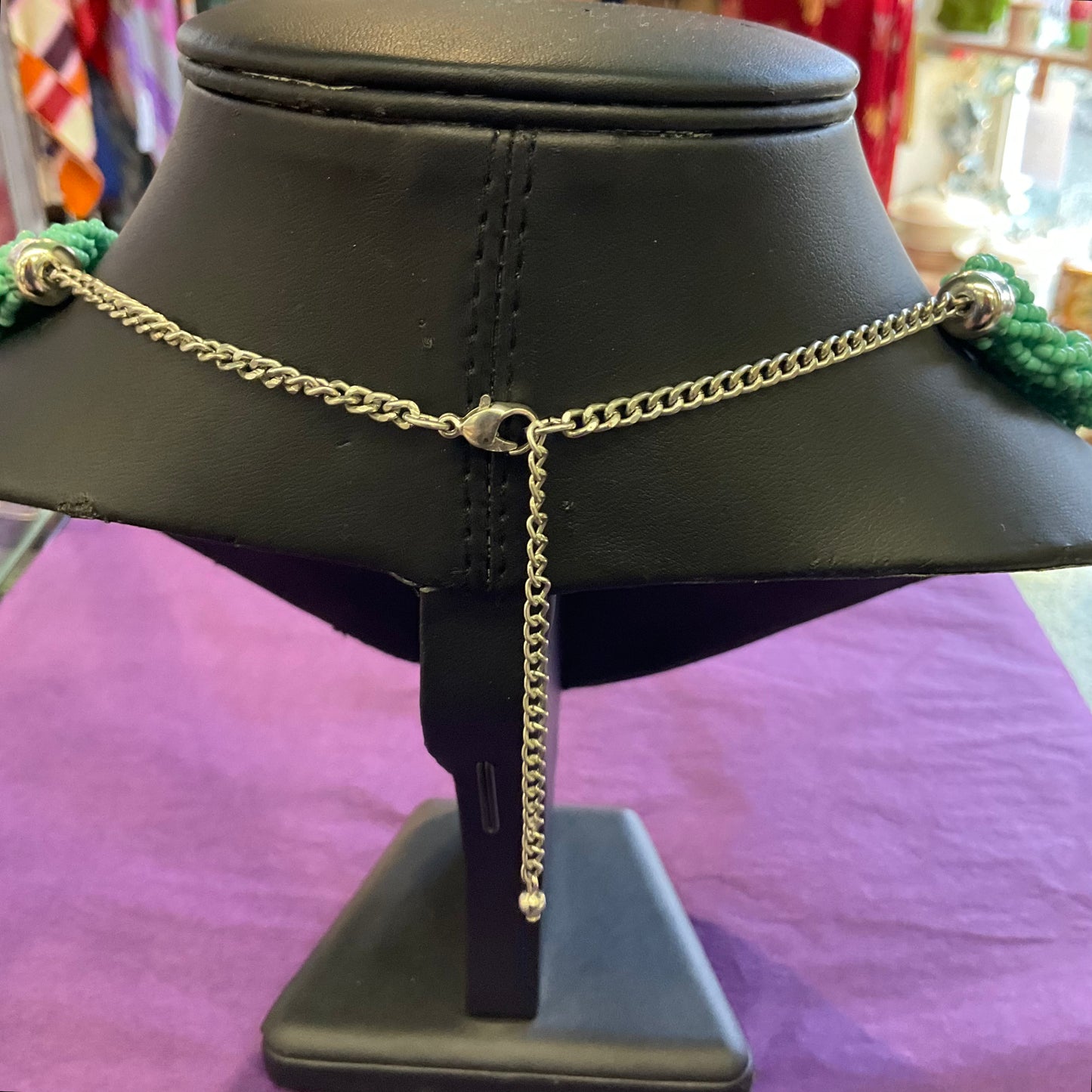 Vintage Turquoise seed bead rope necklace, wedding, prom, gift for her.