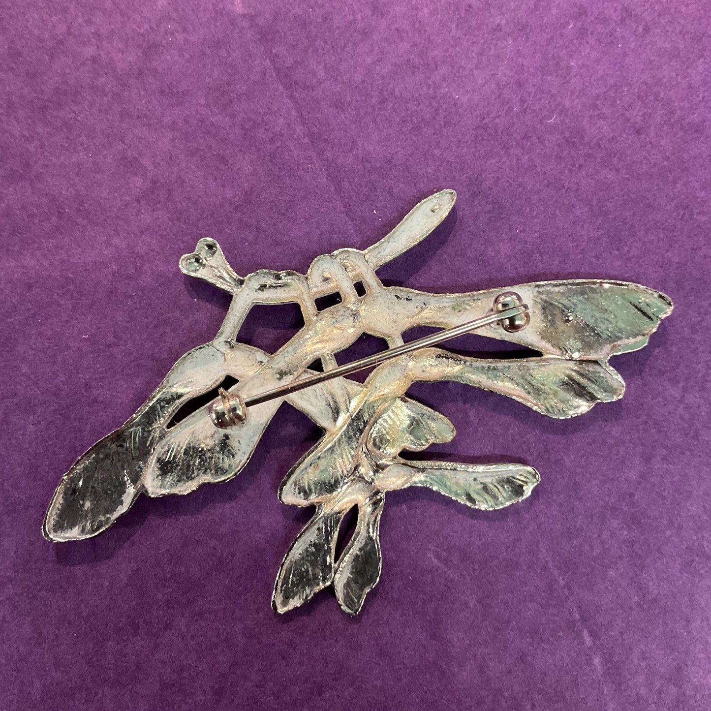 Vintage Large Artisan Made Pewter Sycamore Seed Art Nouveau Style Brooch, Gifts for her, Birthday, Anniversary