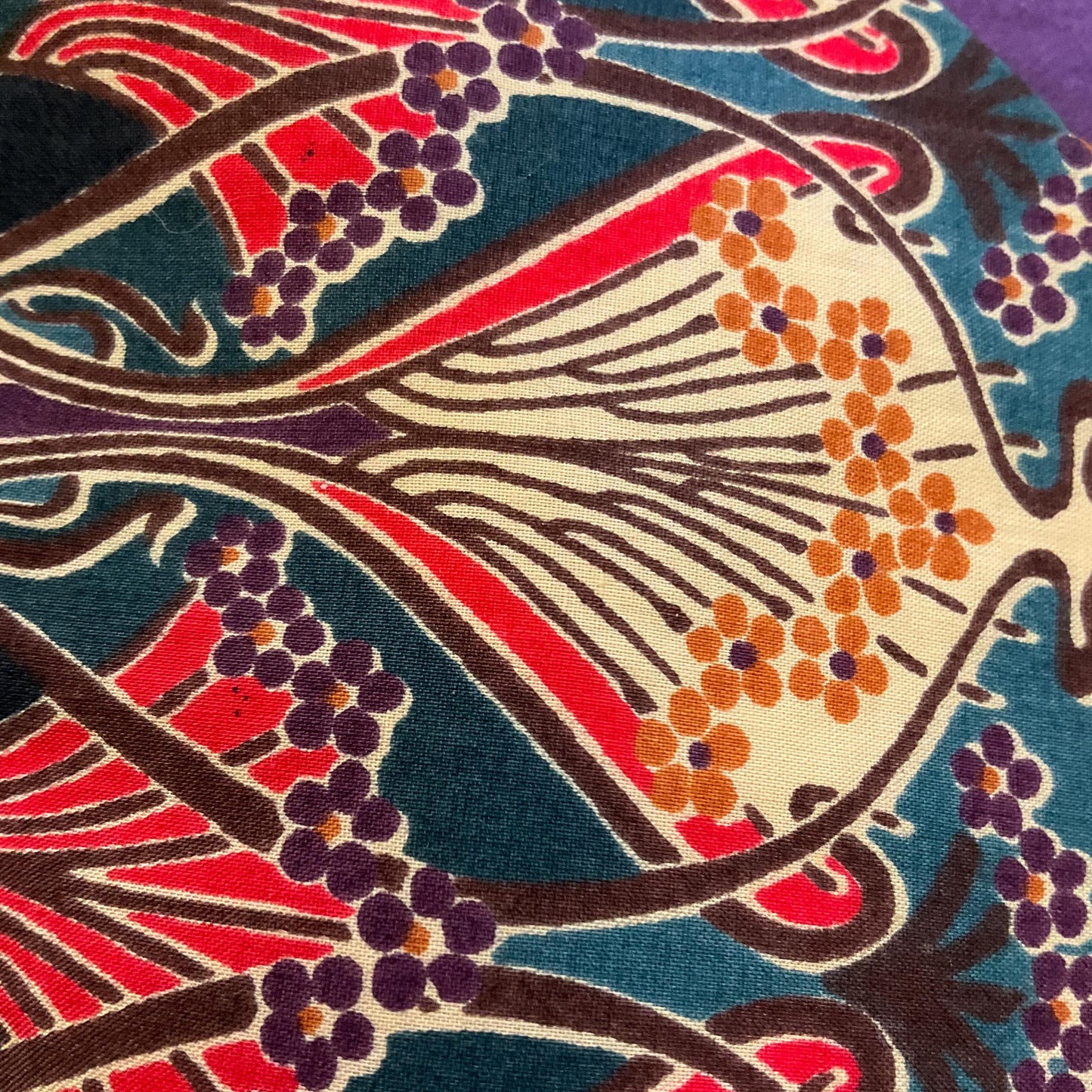 Vintage LIBERTY Classic ‘Ianthe’ Tana Lawn Cotton Tie, Classic Art Noveau Print, Red, Teal, Cream , Purple & Gold shades, Gifts for Him