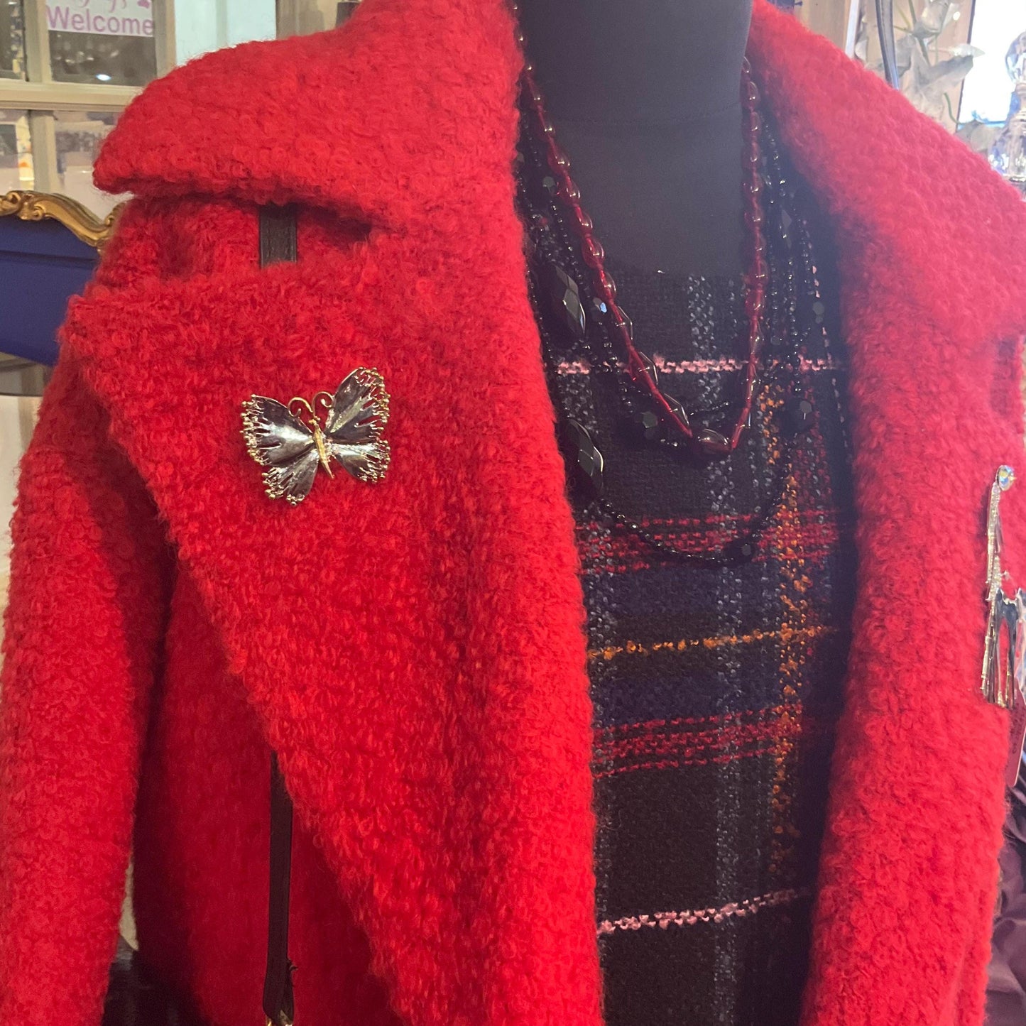 Vintage Mid Centry Artisan Made Large Butterfly Brooch, Silver and Gold tone metal, Gift Boxed, Butterfly lover gift