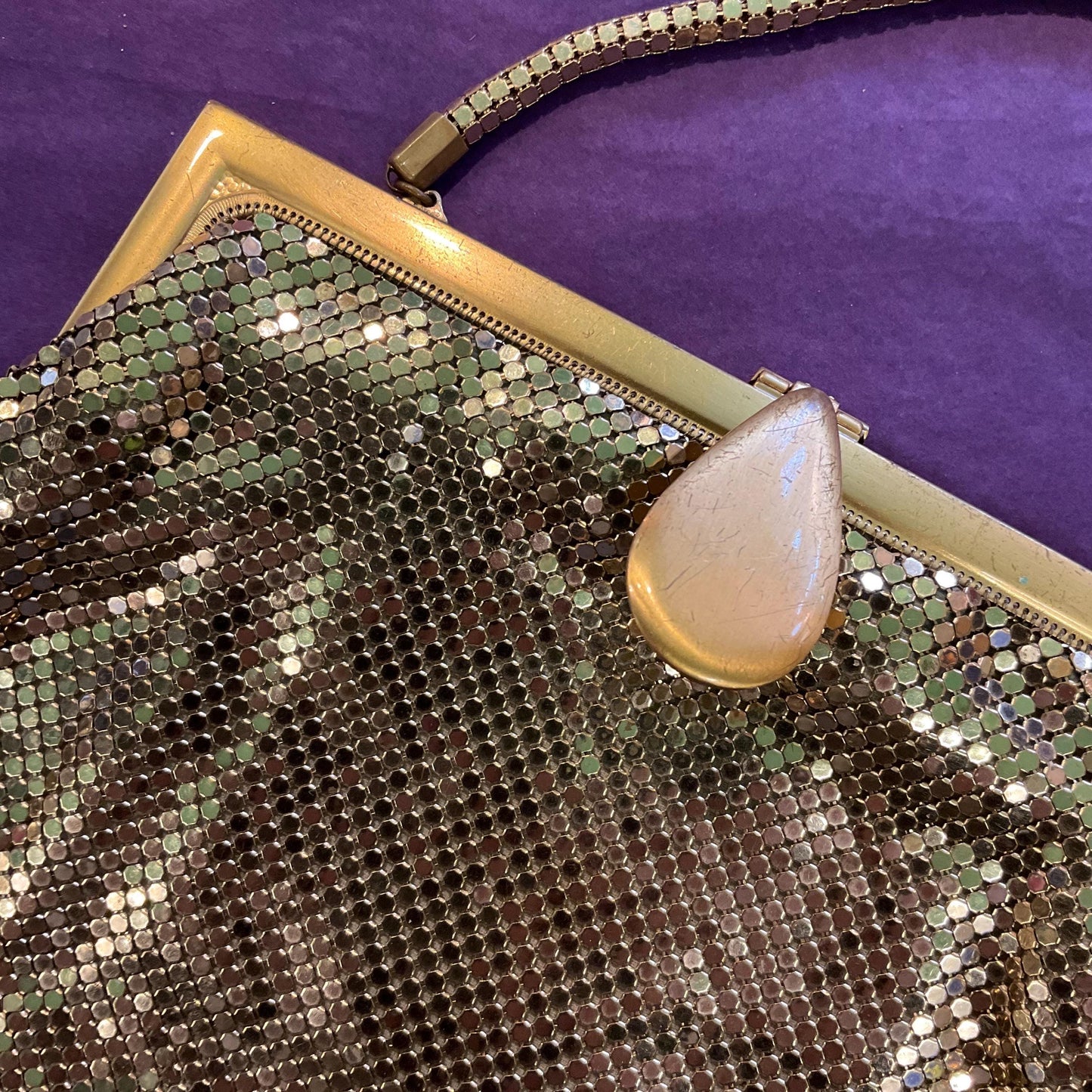 Vintage 1940/50s Gold Chain Mail Evening Bag