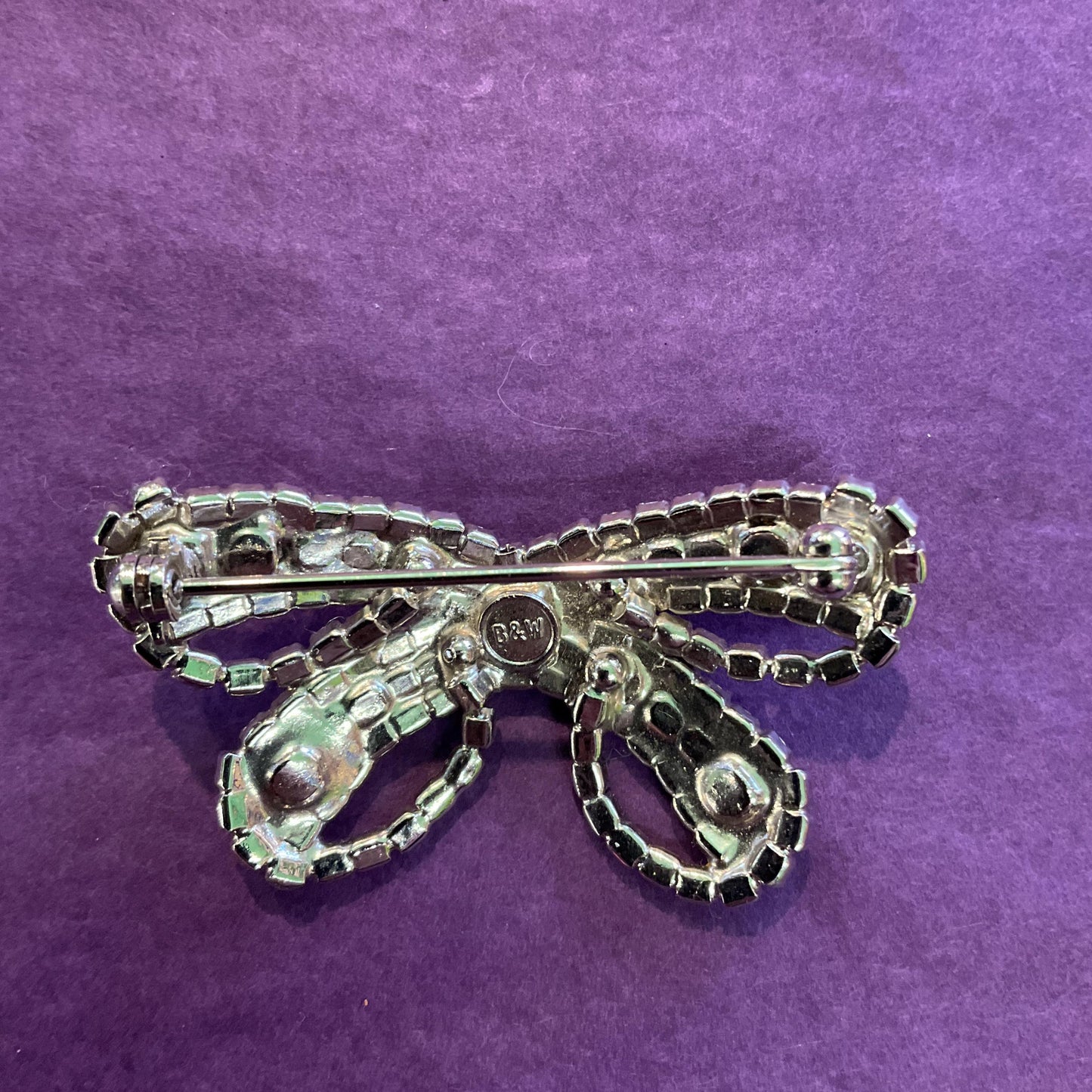 Vintage Butler And Wilson Silver Crystal Bow Brooch, Friendship Gift, best friends, sustainable gift
