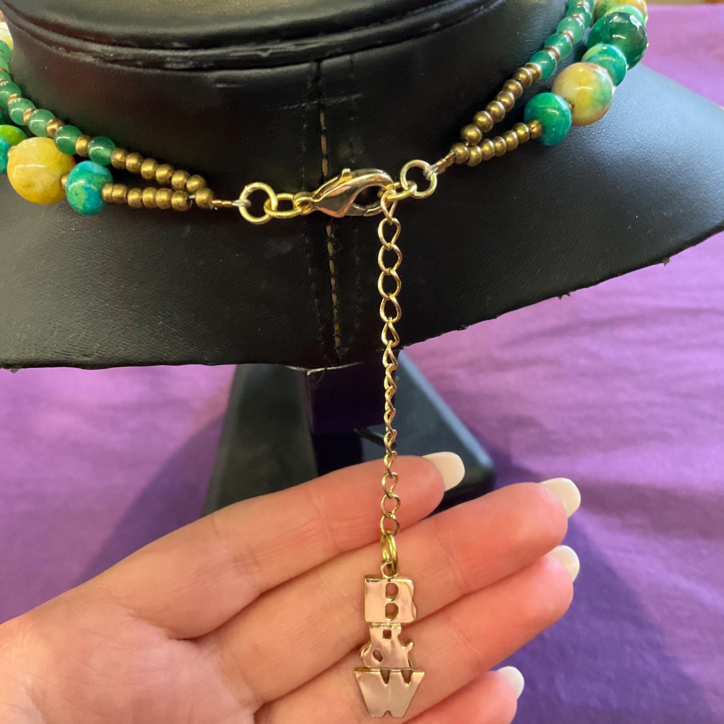 Vintage Butler And Wilson Statement Turquoise And Gemstone Necklace, Beads, Crystals And Agate, Signed In Original Box