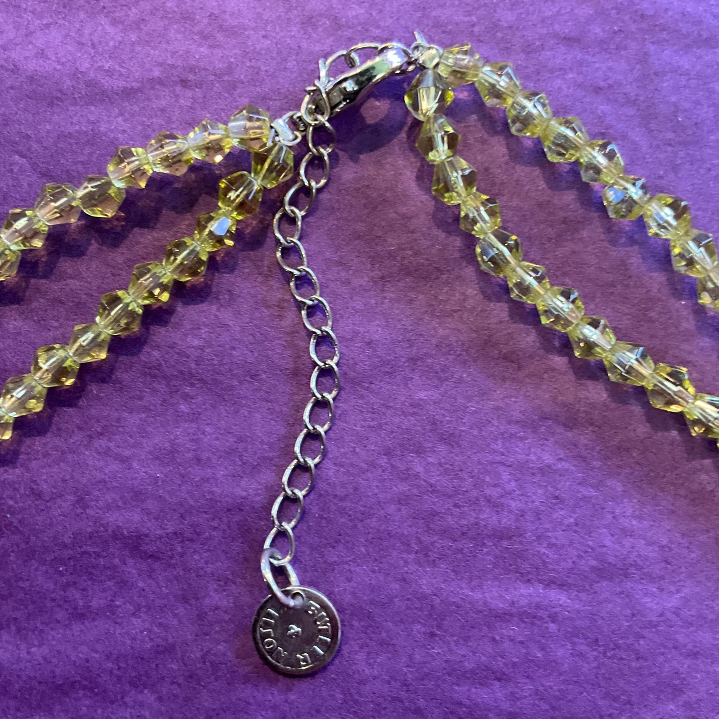 Vintage Butler and Wilson Green Crystal Flower Garland Necklace, Signed in original Box, Summer Weeding, Festival, Prom