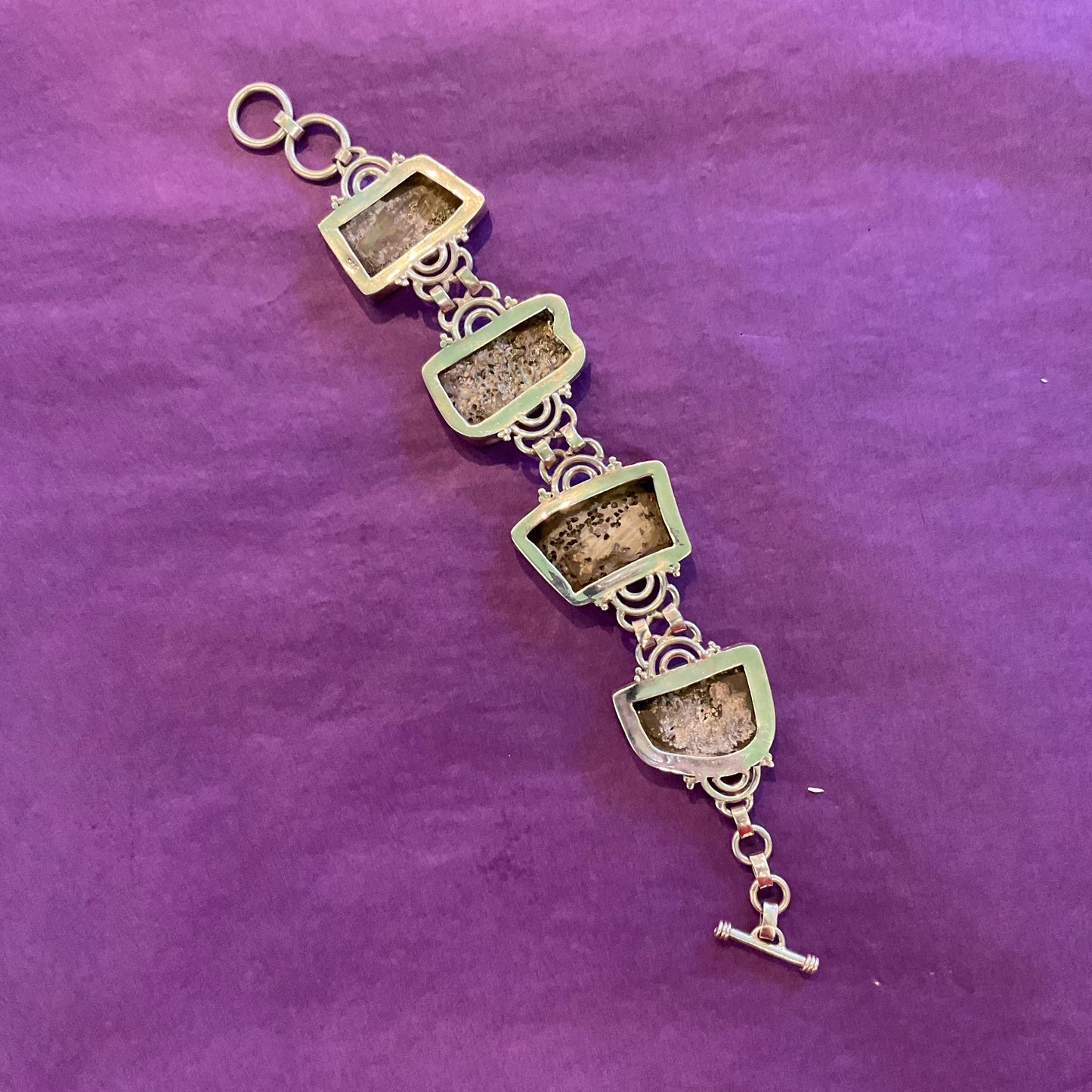 Vintage Silver and Abanone Shell Statement Bohemian Bracelet, Artisan Jeweller Made, Summer Holiday , Festival