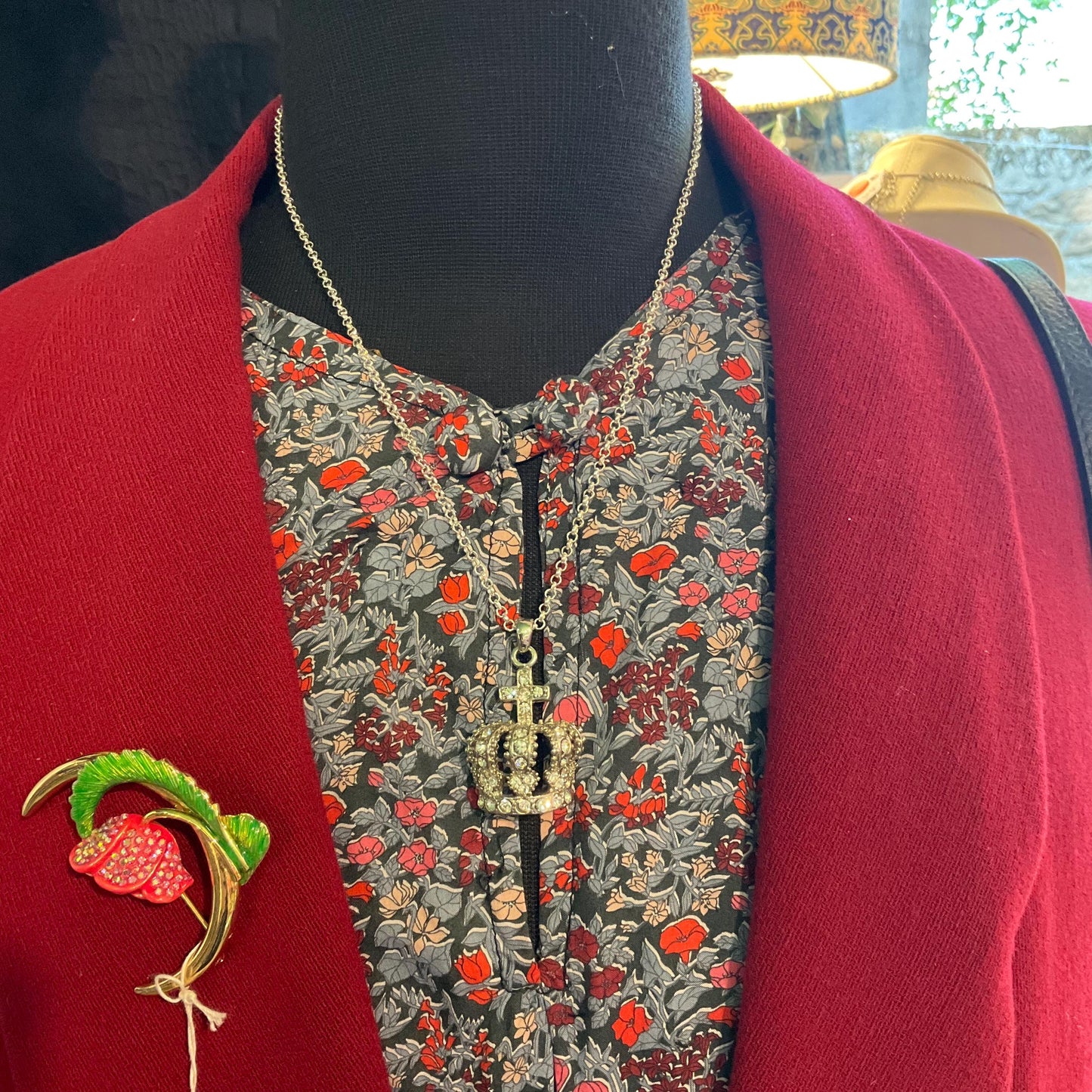 Vintage Crystal Crown Silver Tone Pendant, New Silver Plated Chain , Butler & Wilson/ Vivienne Westwood Style , Sustainable Gift