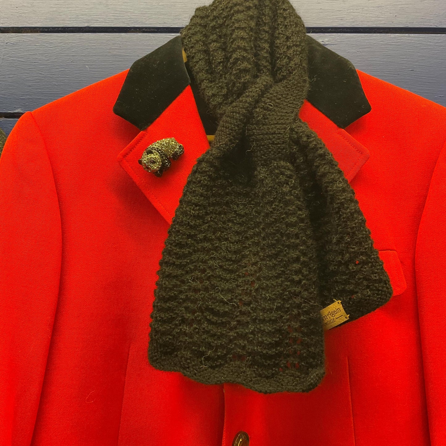 vintage Butler and Wilson Crystal panda Brooch, pewter tone with Black and pewter rhinestones, signed in original box.