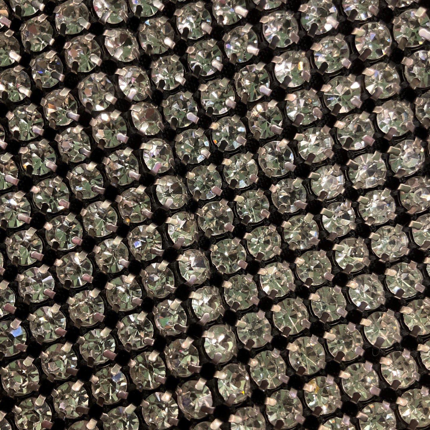 Vintage Sparkling Silver Crystal Large Evening Bag , Hand or Shoulder Straps