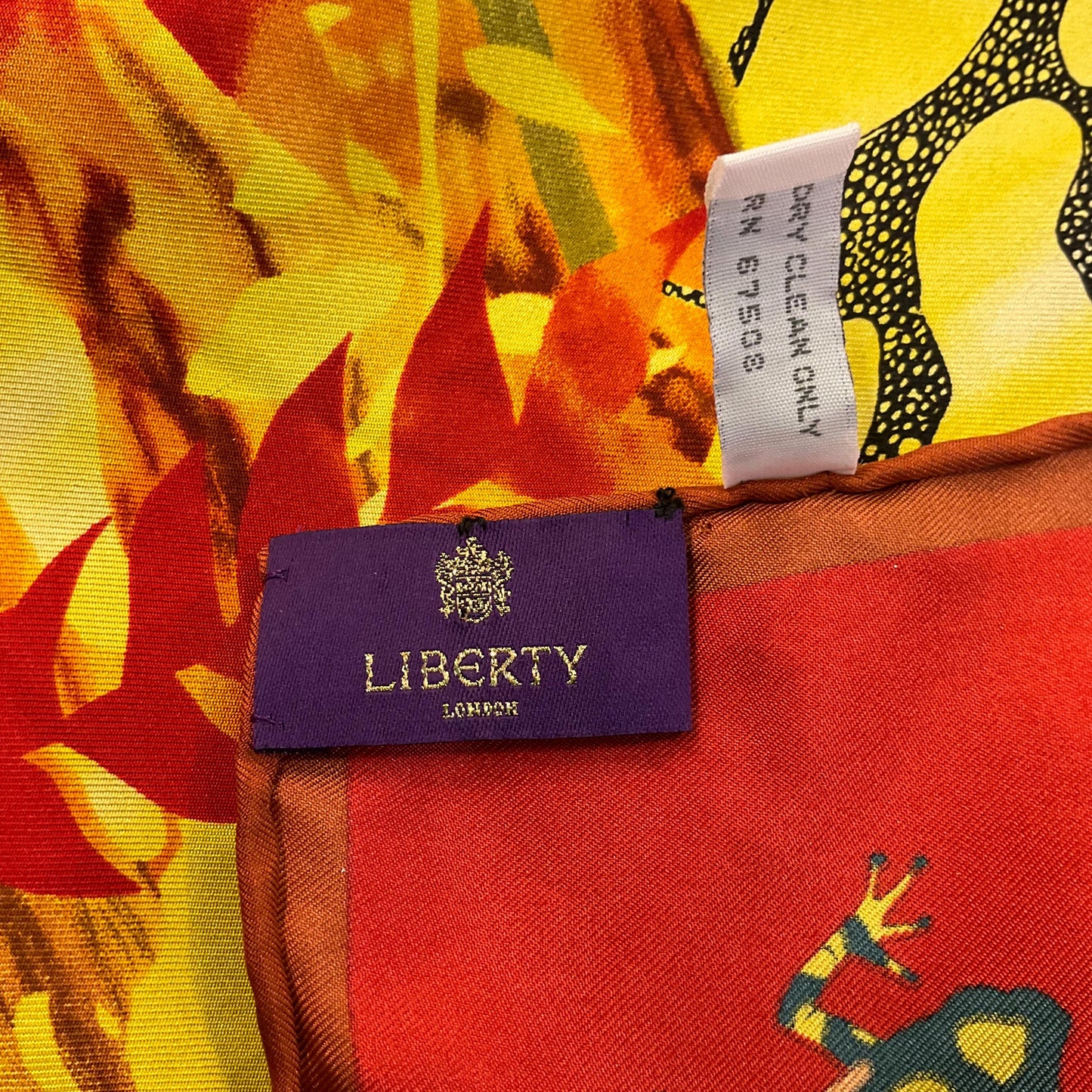 Vintage Liberty for World Land Trust Large Pure Silk Botanical Scarf, amphibians and insects