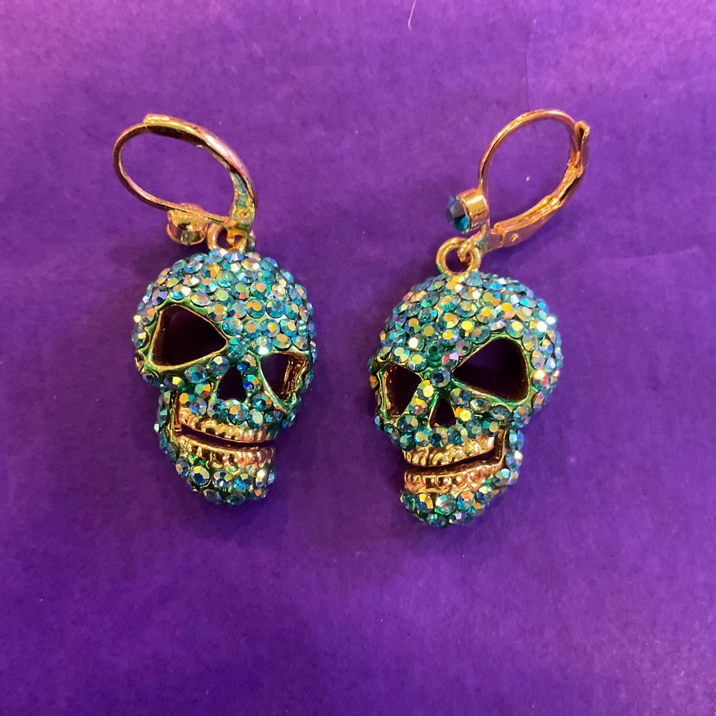 Vintage Butler and Wilson Rainbow Crystal Skull Long ‘Y’ Drop Beaded Neclace, Rainbow Crystal Beads and rhinestones