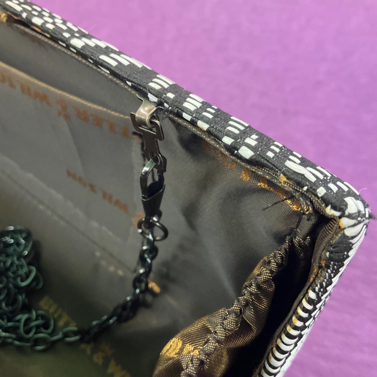 Vintage Butler and Wilson Black and White Boxy Zebra Stripe Clutch or Shoulder Evening Bag