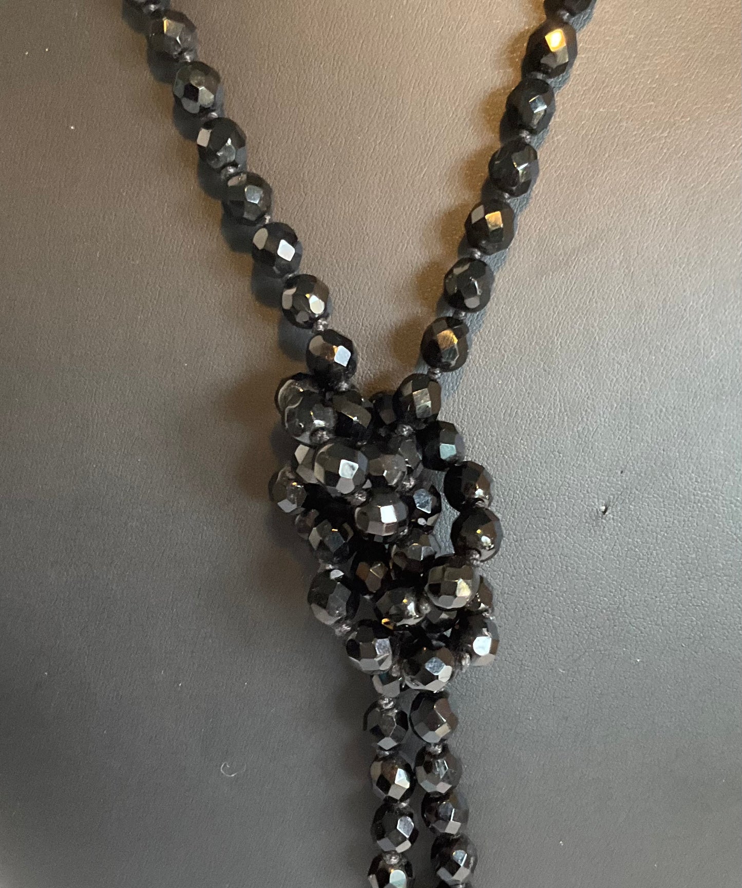 Vintage French Jet Flapper Necklace