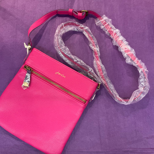 Vintage unused Hot pink Faux Leather Cross Body Bag By “JOULES”