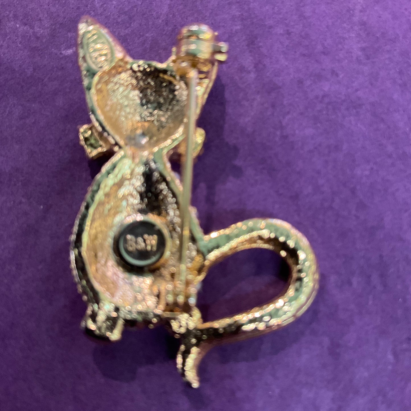 Vintage Butler and Wilson Pearly Cat Brooch