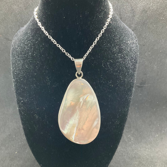 Vintage Mother of Pearl and 925 Silver Pendant