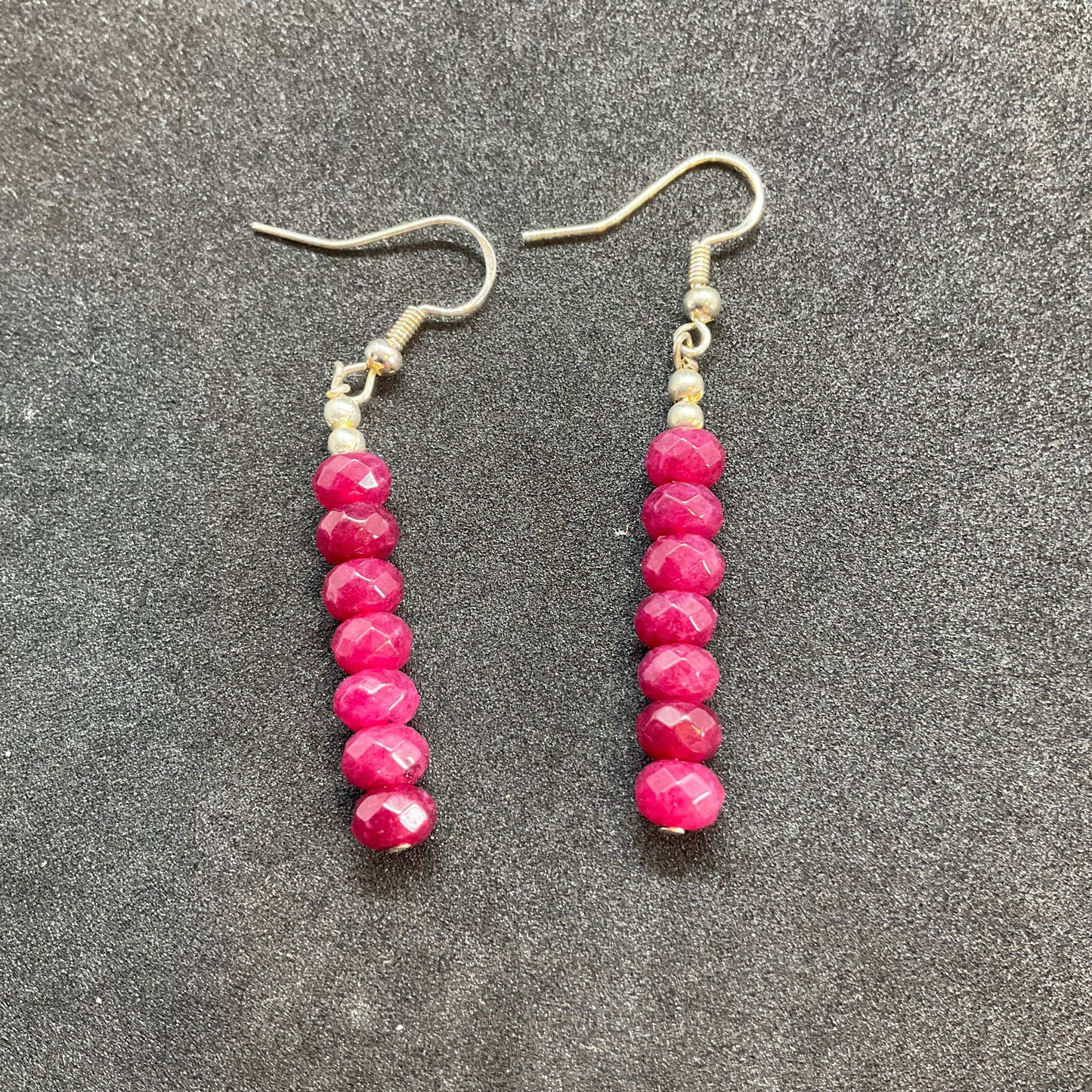 Vintage ruby and 925 silver drop earrings