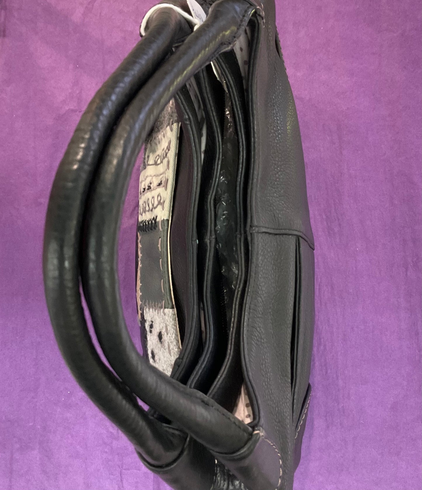 Vintage Soft Leather “ Crazy Patchwork” Black Handbag By RADLEY