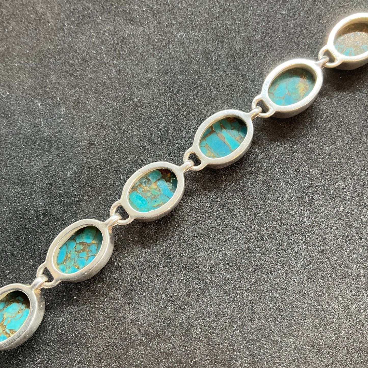 Vintage mojave turquoise and silver panel bracelet, crystal healing, birthday, gifts for her