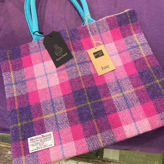 Vintage, Unused Harris Tweed and Jute Shopper by Westford Mill who produce a thoughtfully designed collection of eco-friendly products