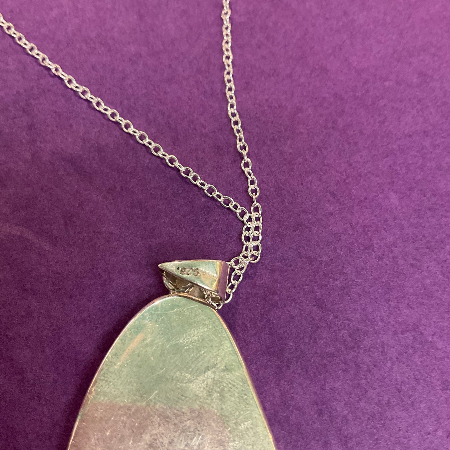 Vintage Mother of Pearl and 925 Silver Pendant