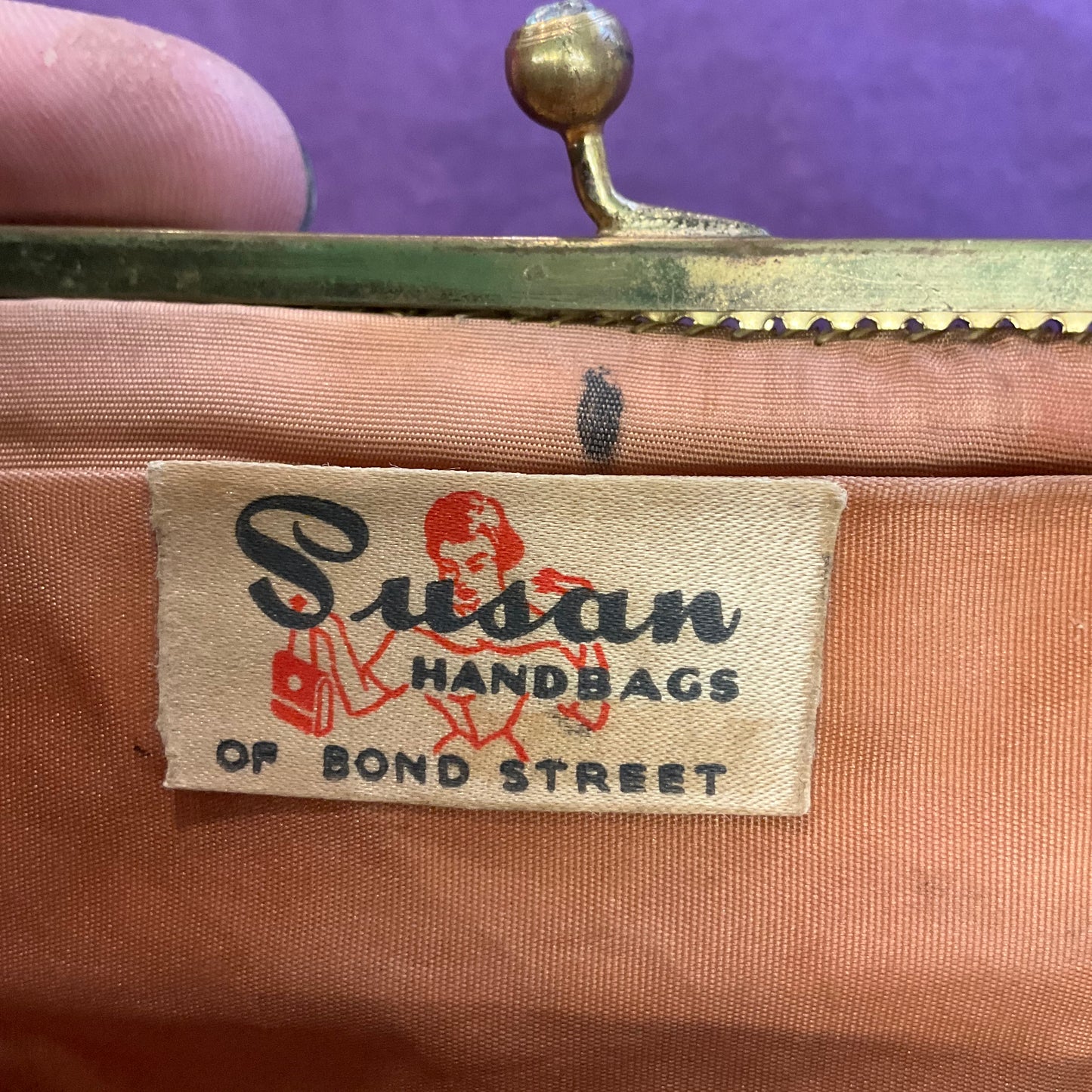 Vintage 1950s Gold chain mail Evening Bag Susan handbags of Bond Street, wedding, prom