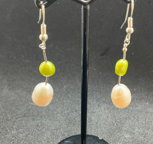 Handmade Silver and Fresh Water Pearl Drop Earrings