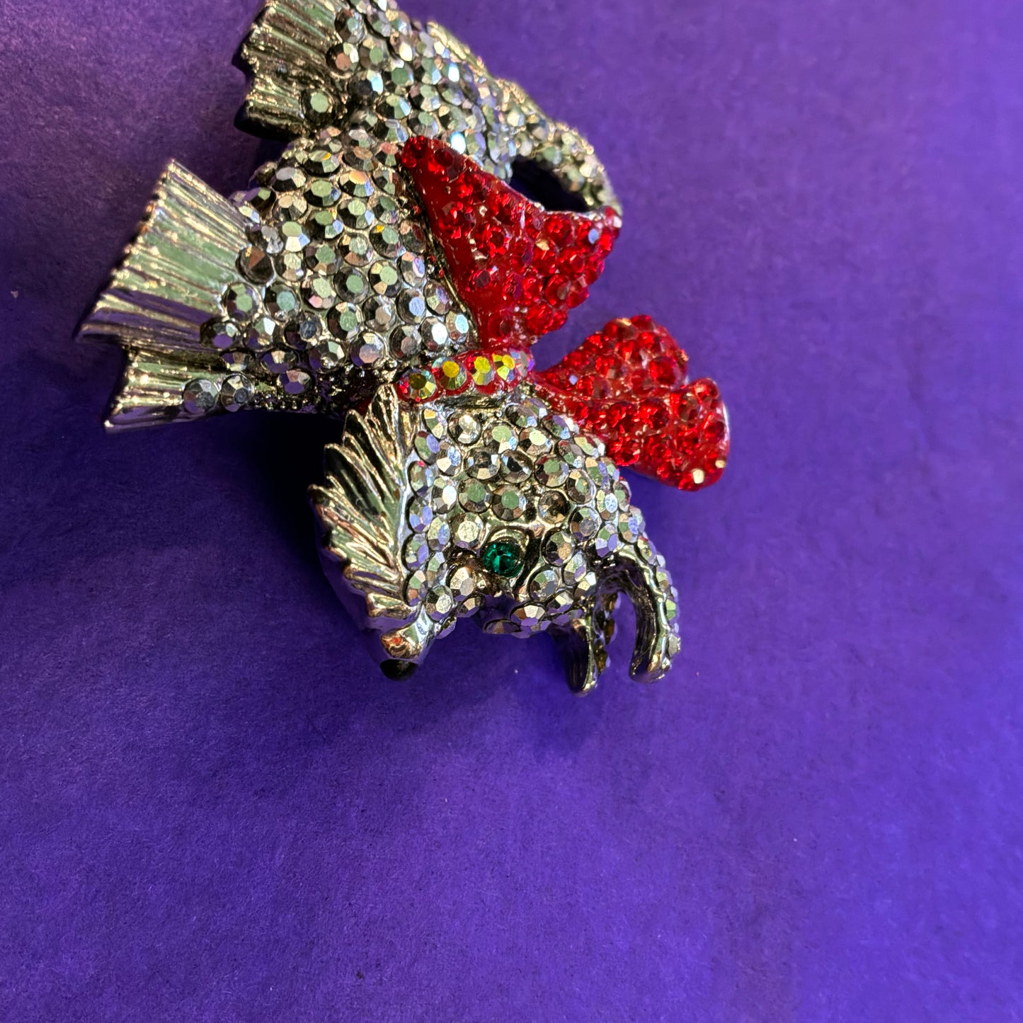 Vintage Butler and Wilson Large Crystal Scottie Dog Brooch, silver tone and crystals, signed