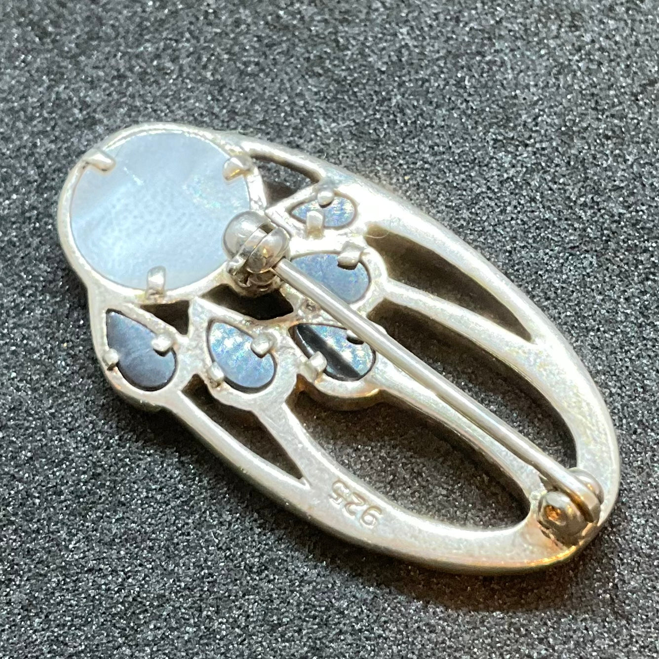 Vintage Silver and Mother of Pearl Oval Mackintosh Brooch