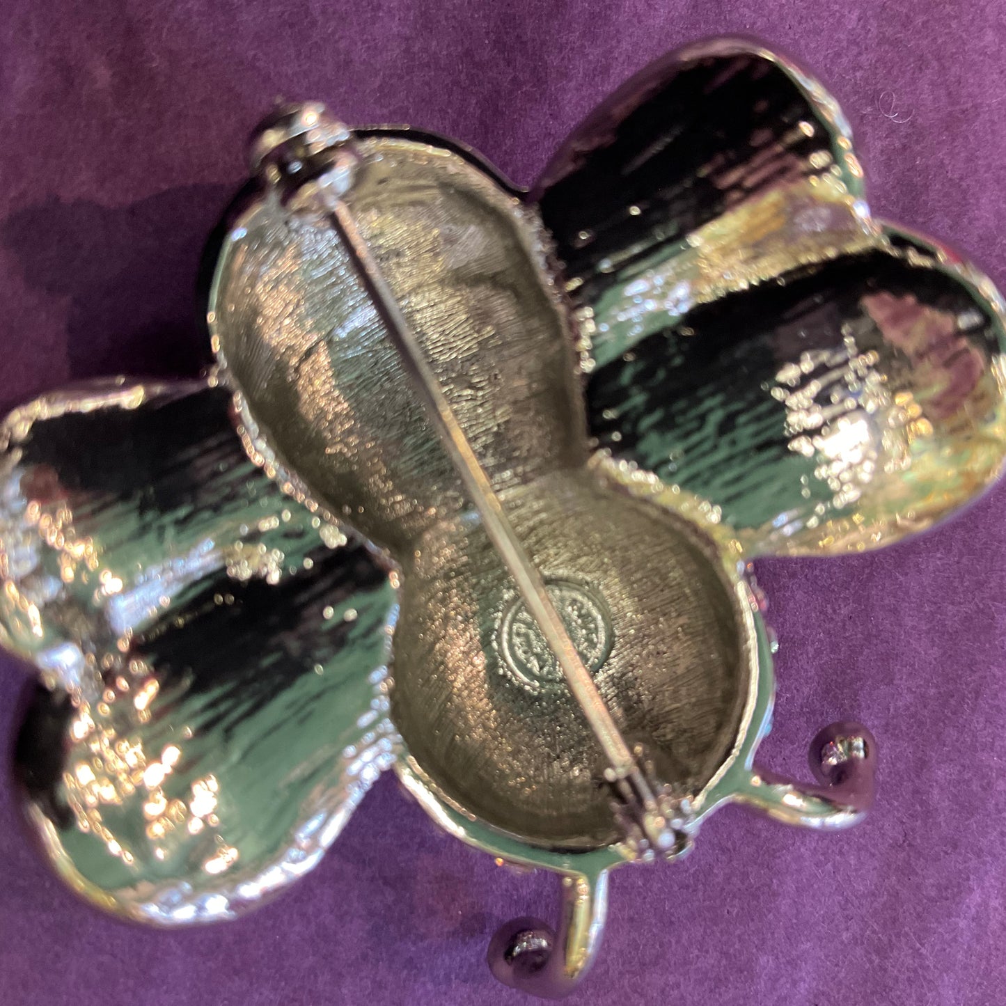 Vintage Butler and Wilson Rainbow Borealis Rhinestone Bee Brooch, signed, gift for her.