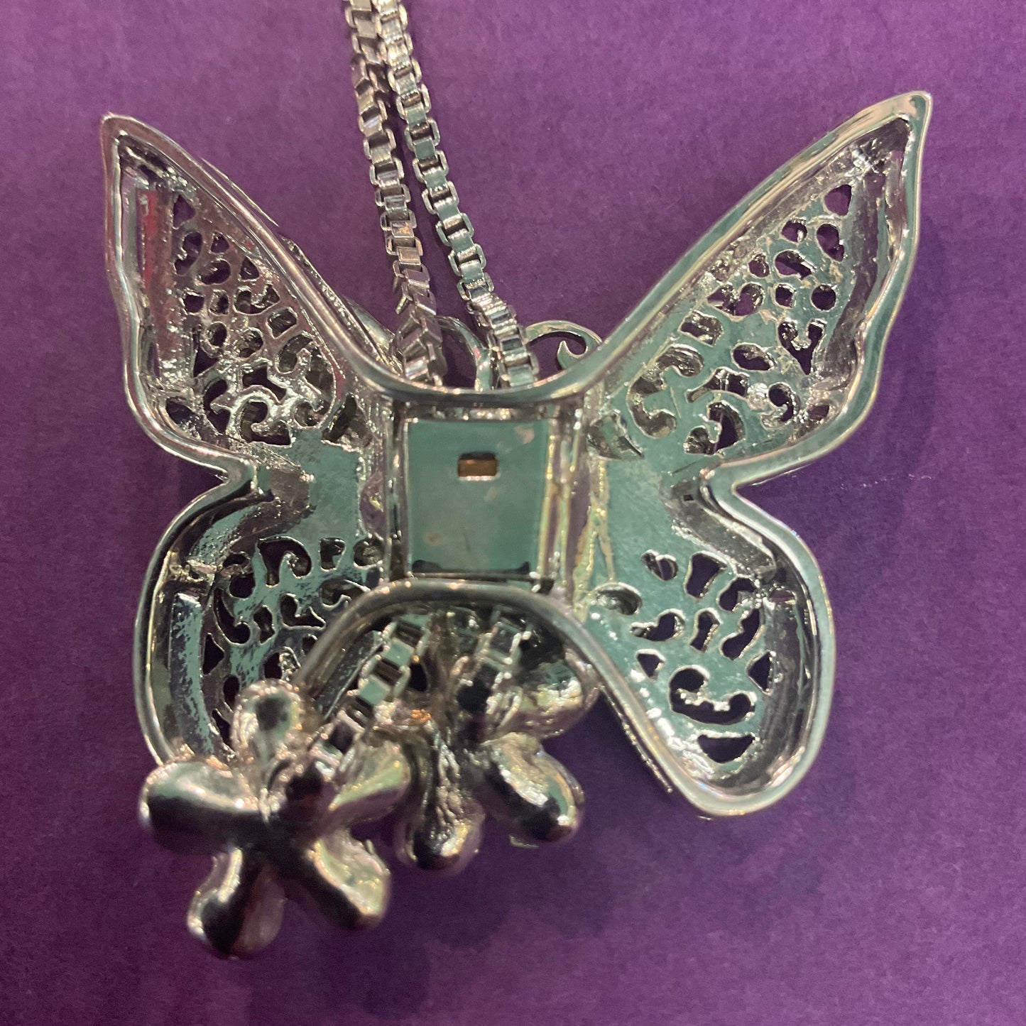 Vintage Butler and Wilson Rhinestone Butterfly Pendant