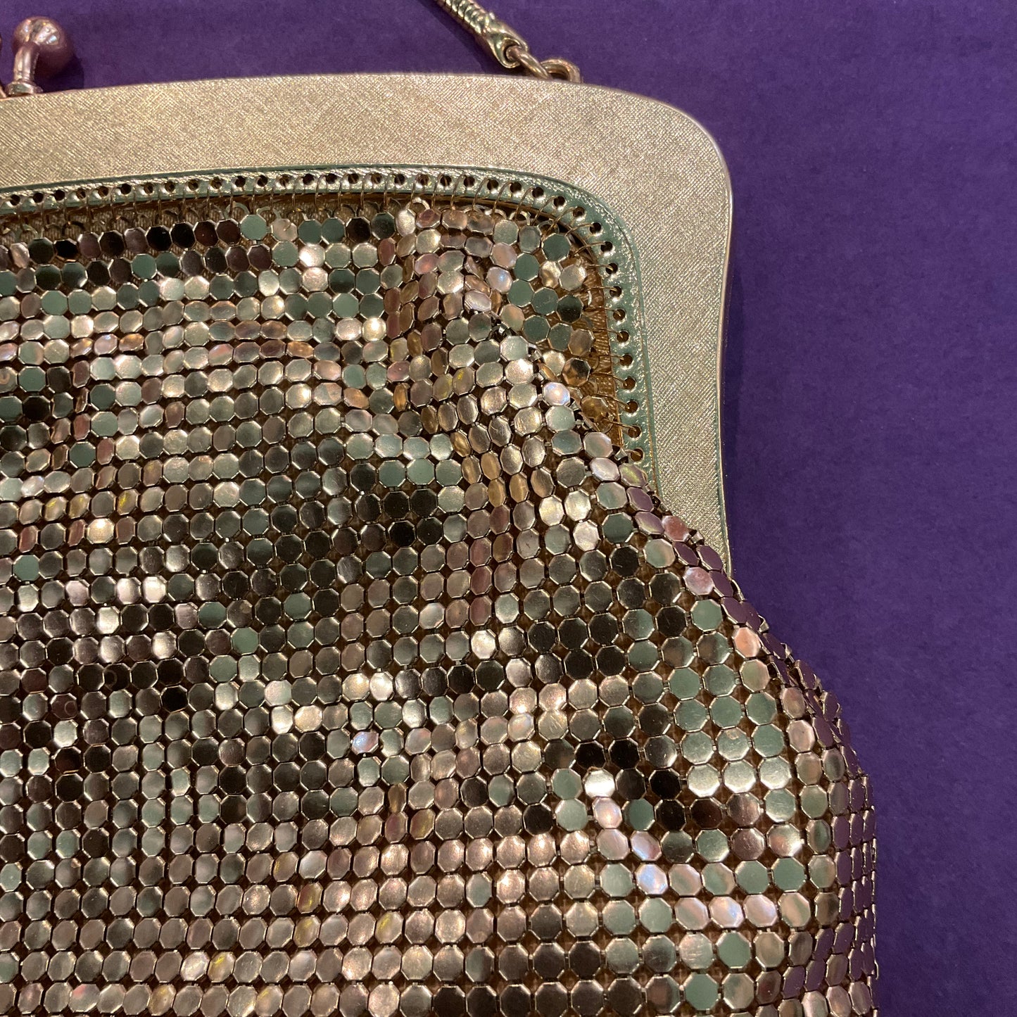 Vintage 1950s/60s OROTON Gold chain mail evening bag, made in west Germany, formal event.