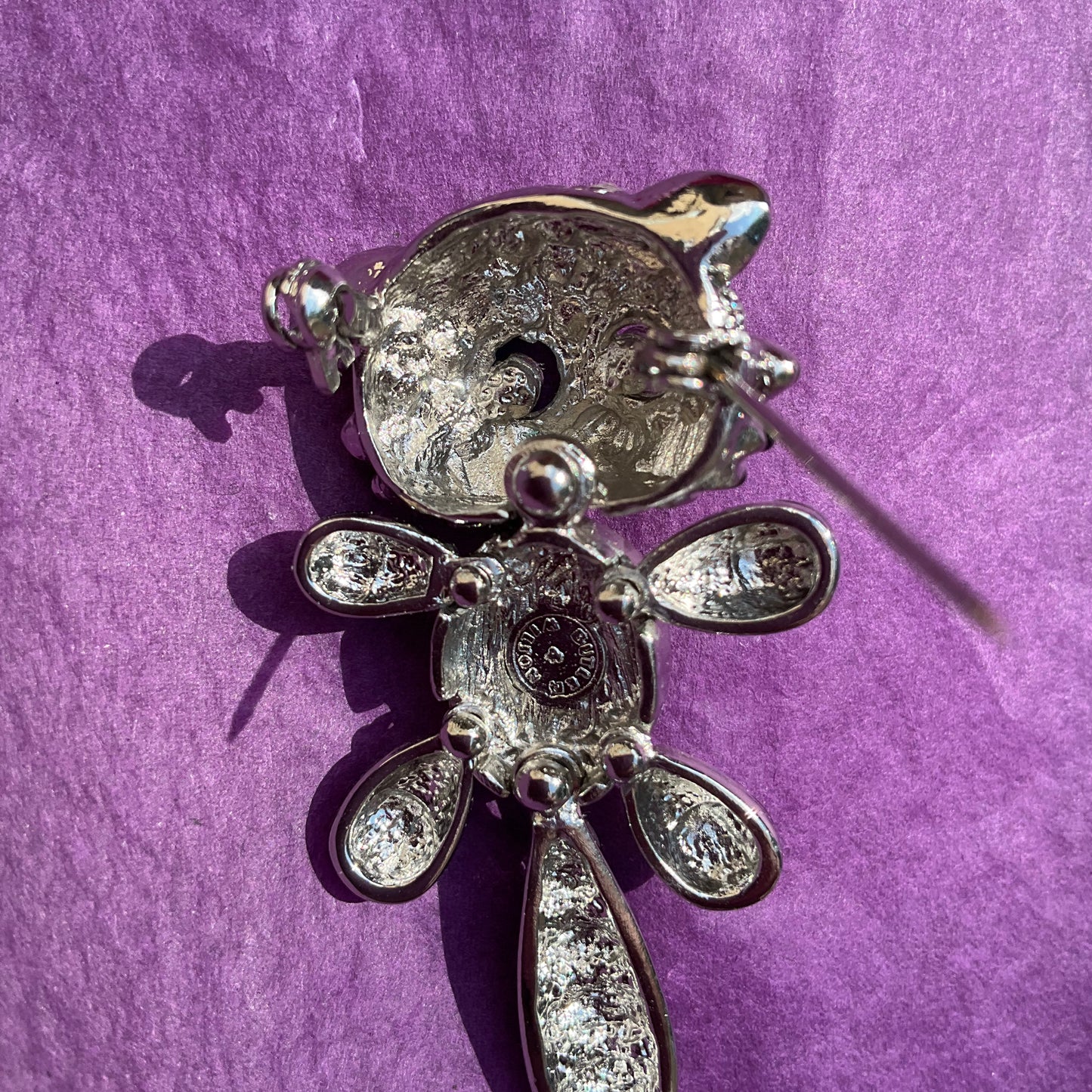 Vintage Butler and Wilson Crystal and Rhinestone Racoon Brooch