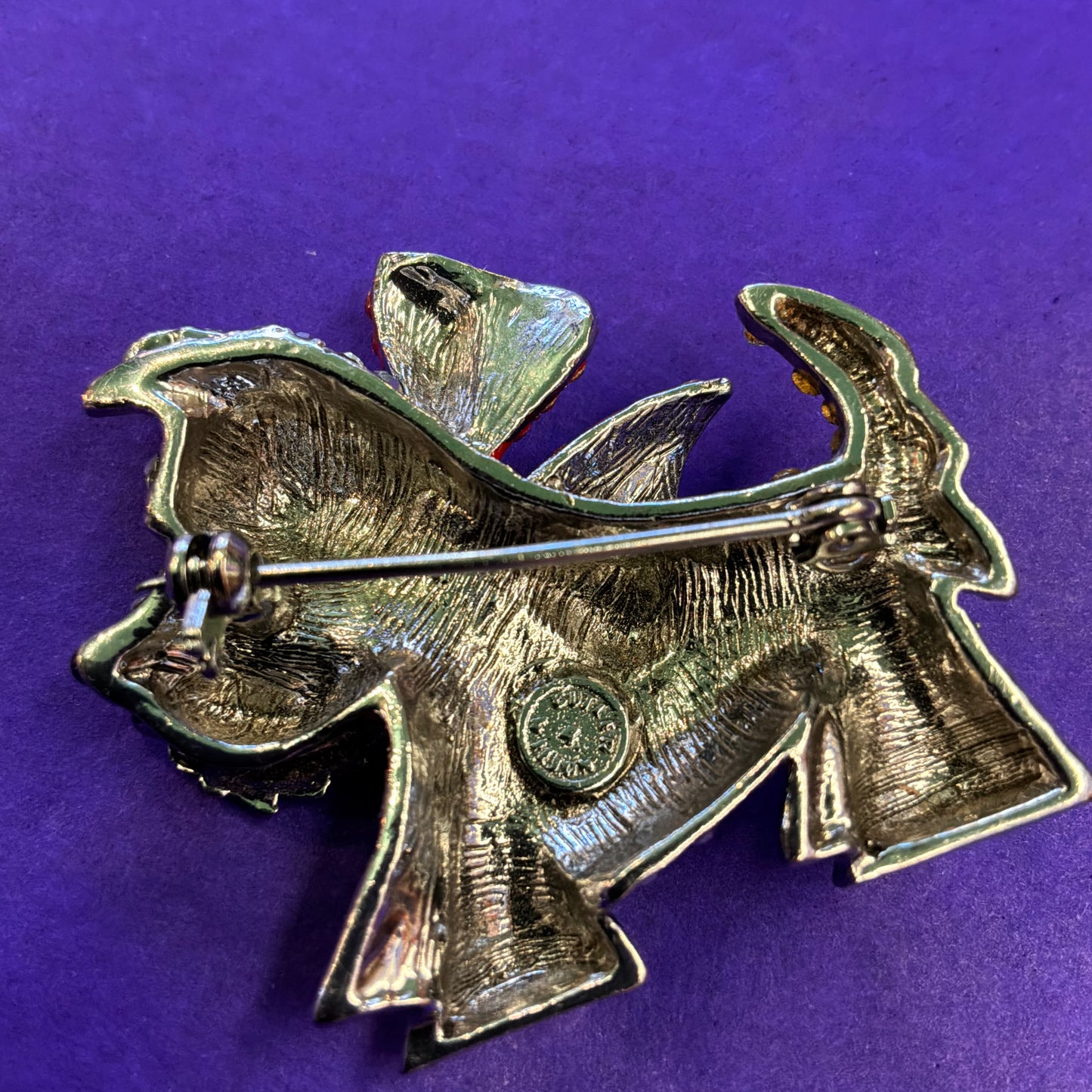 Vintage Butler and Wilson Large Crystal Scottie Dog Brooch, silver tone and crystals, signed