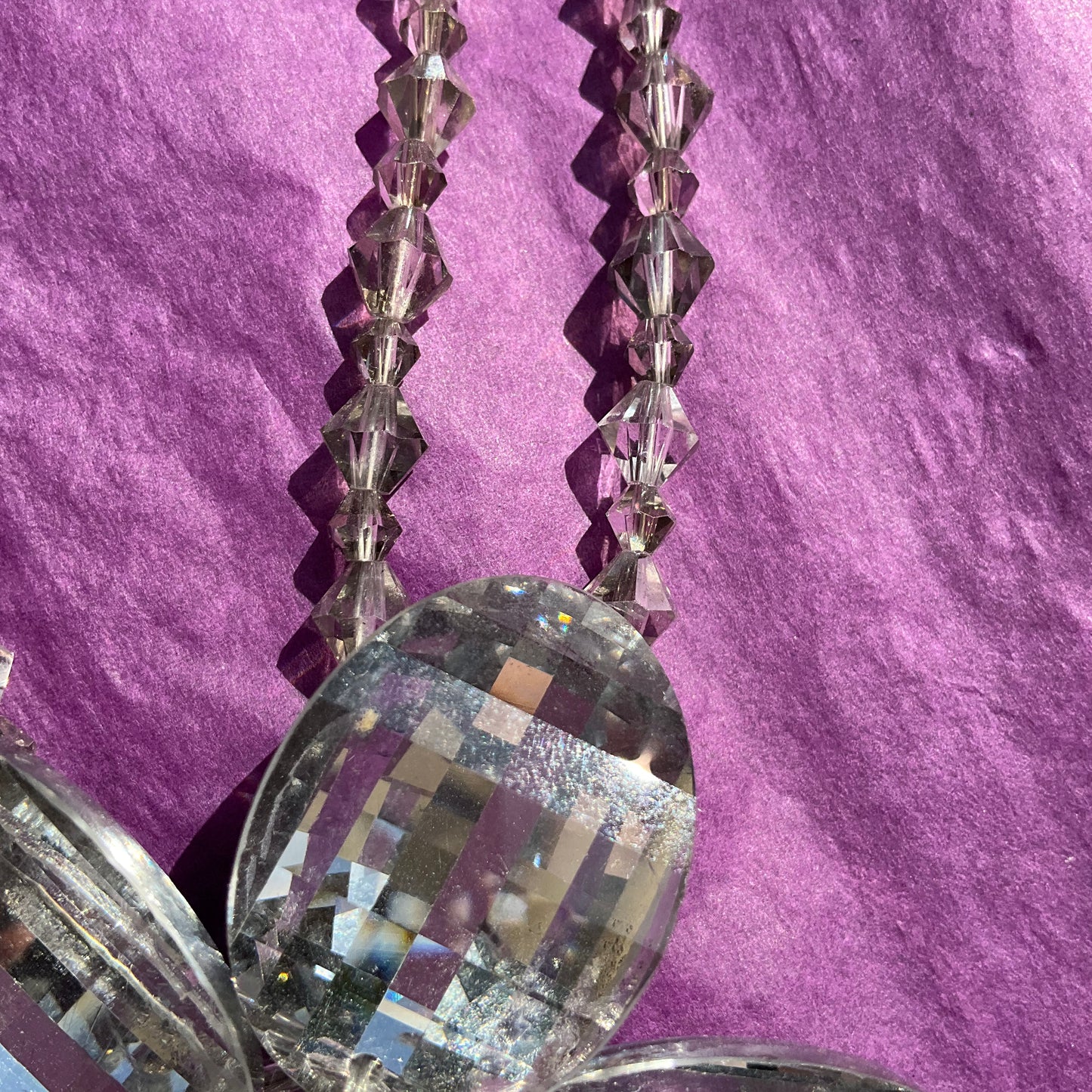 Vintage Butler and Wilson Silver Large Floral Crystal Necklace