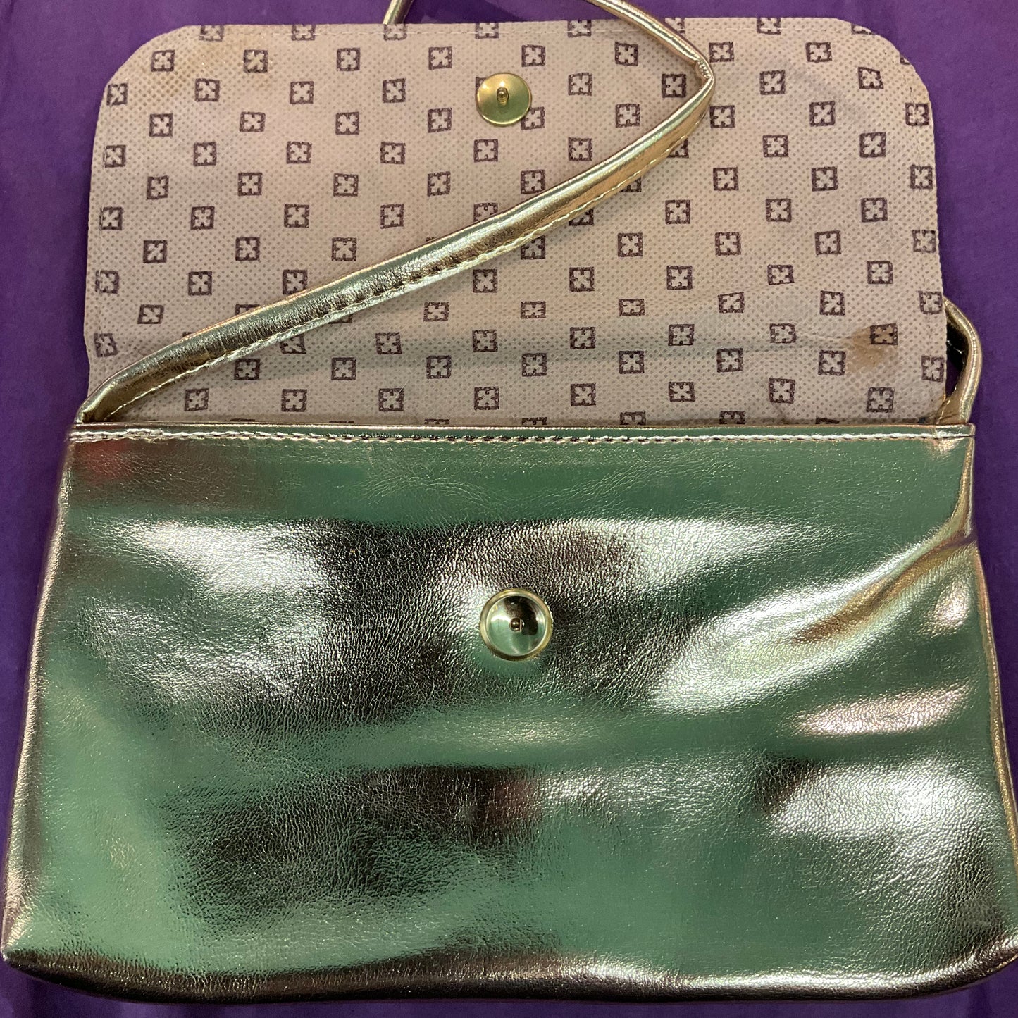 Vintage 1960s/70s Gold Faux Leather Cocktail Bag