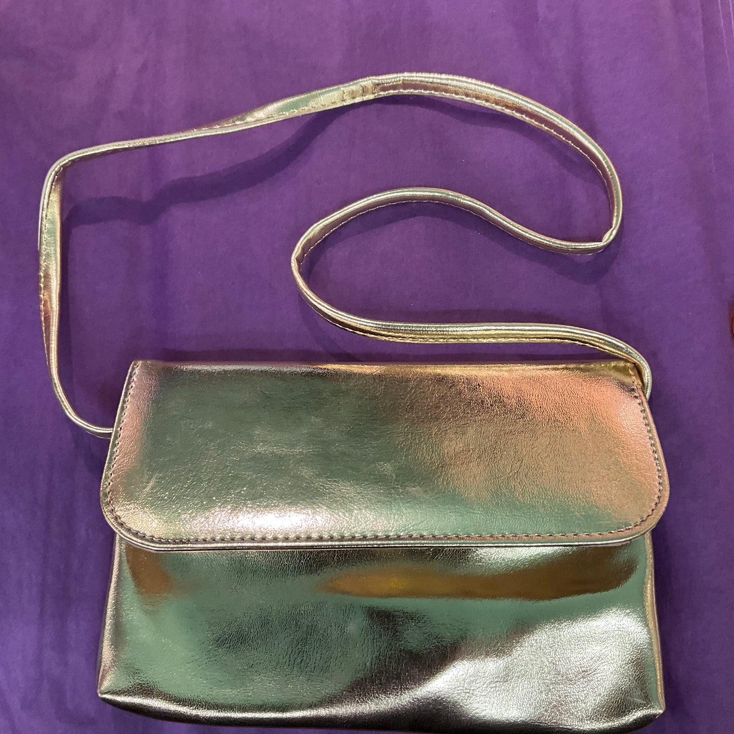 Vintage 1960s/70s Gold Faux Leather Cocktail Bag