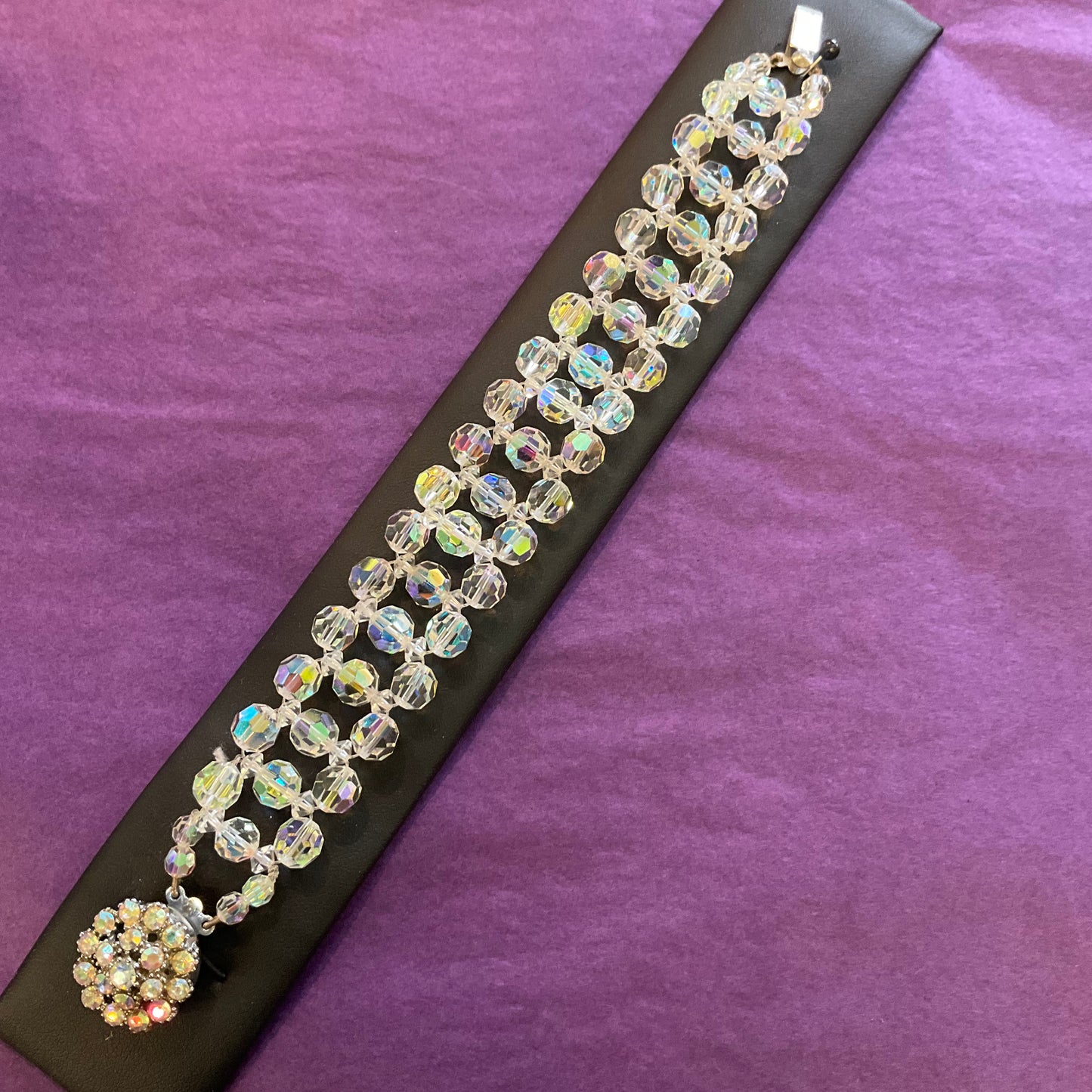 Vintage 1950/60s Rainbow Borealis crystal Bracelet, wedding, prom, gift for her