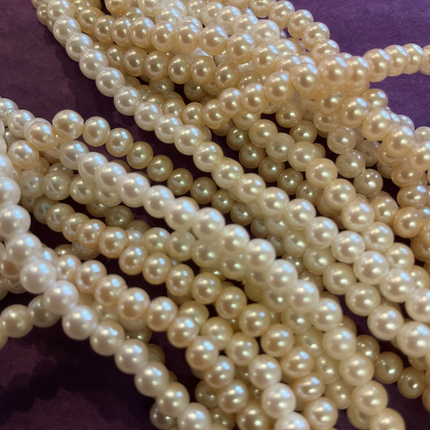 Vintage faux pearl multi strand beaded choker style necklace, wedding, prom, gift for her